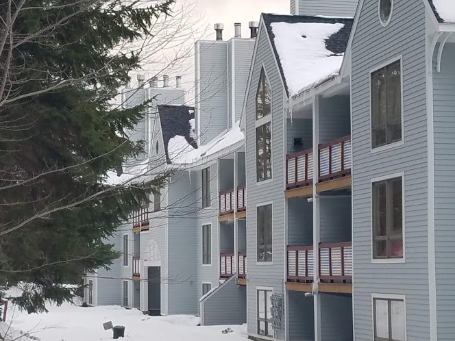 SKI IN/SKI OUT right from the back patio of this...