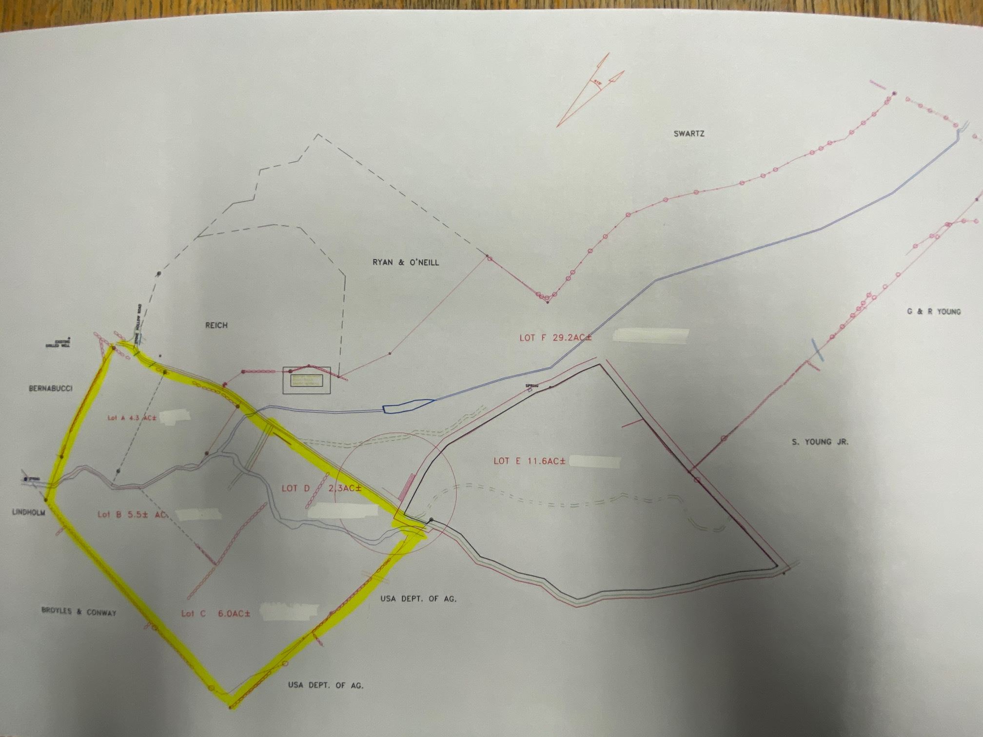 Lots A, B, C and D of a 58 acre subdivision in...