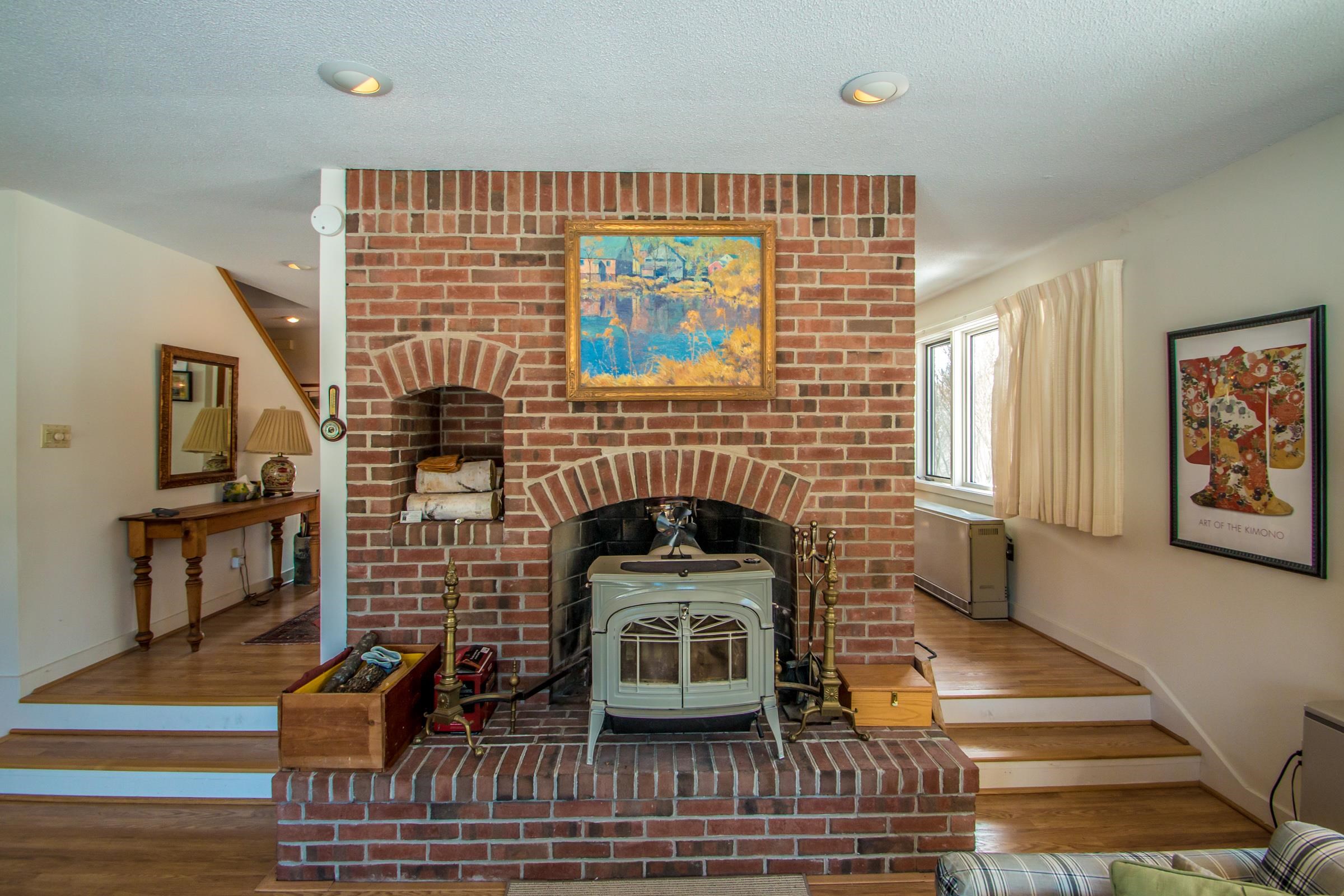 If you prefer the look of a fireplace, the wood stove can be removed.