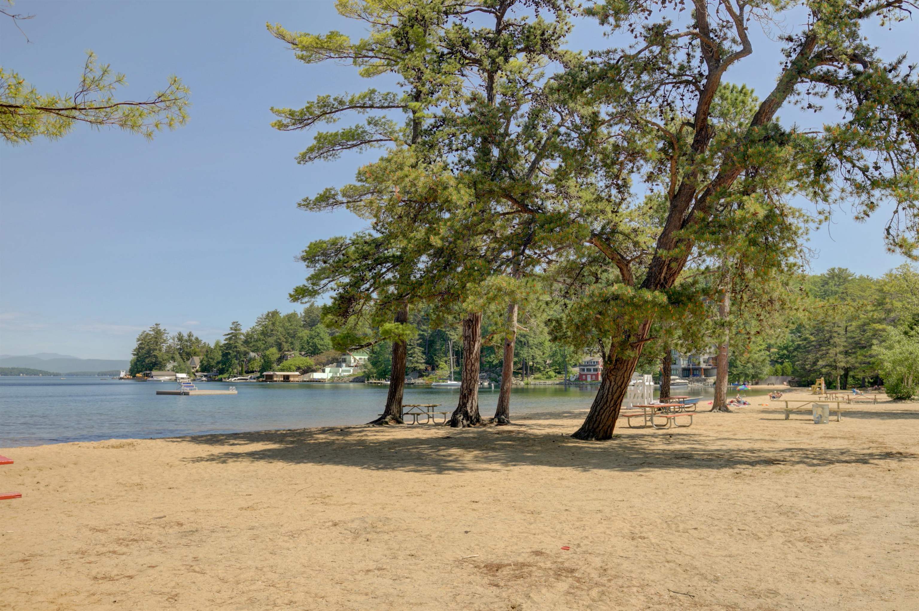 The Gilford Town beach and Ellacoya Beach nearby are scenic destinations.
