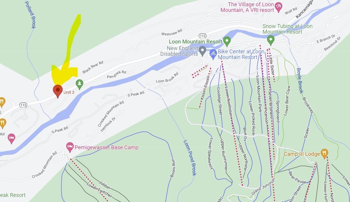 Map of Area Near Loon Mountain