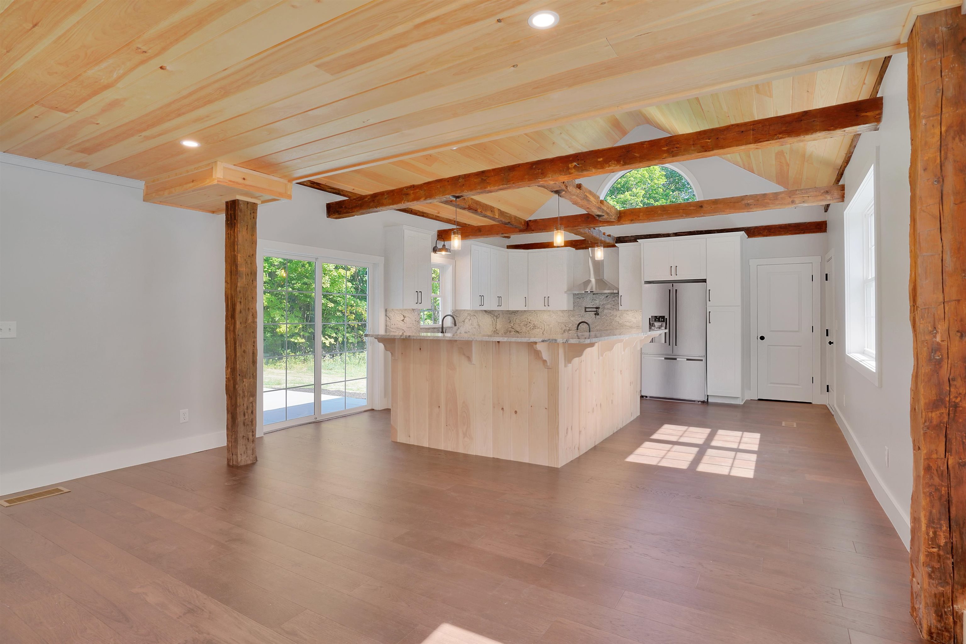 Kitchen with custom ceiling
