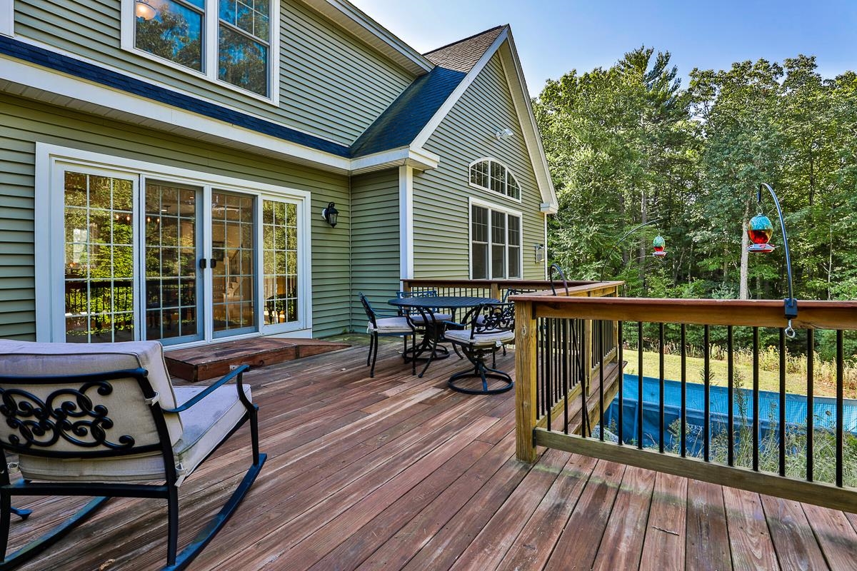 Large Deck overlooking private backyard