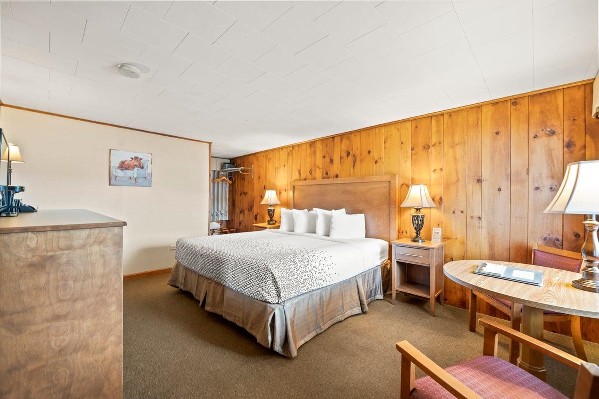 Great example of a Knotty Pine guest room