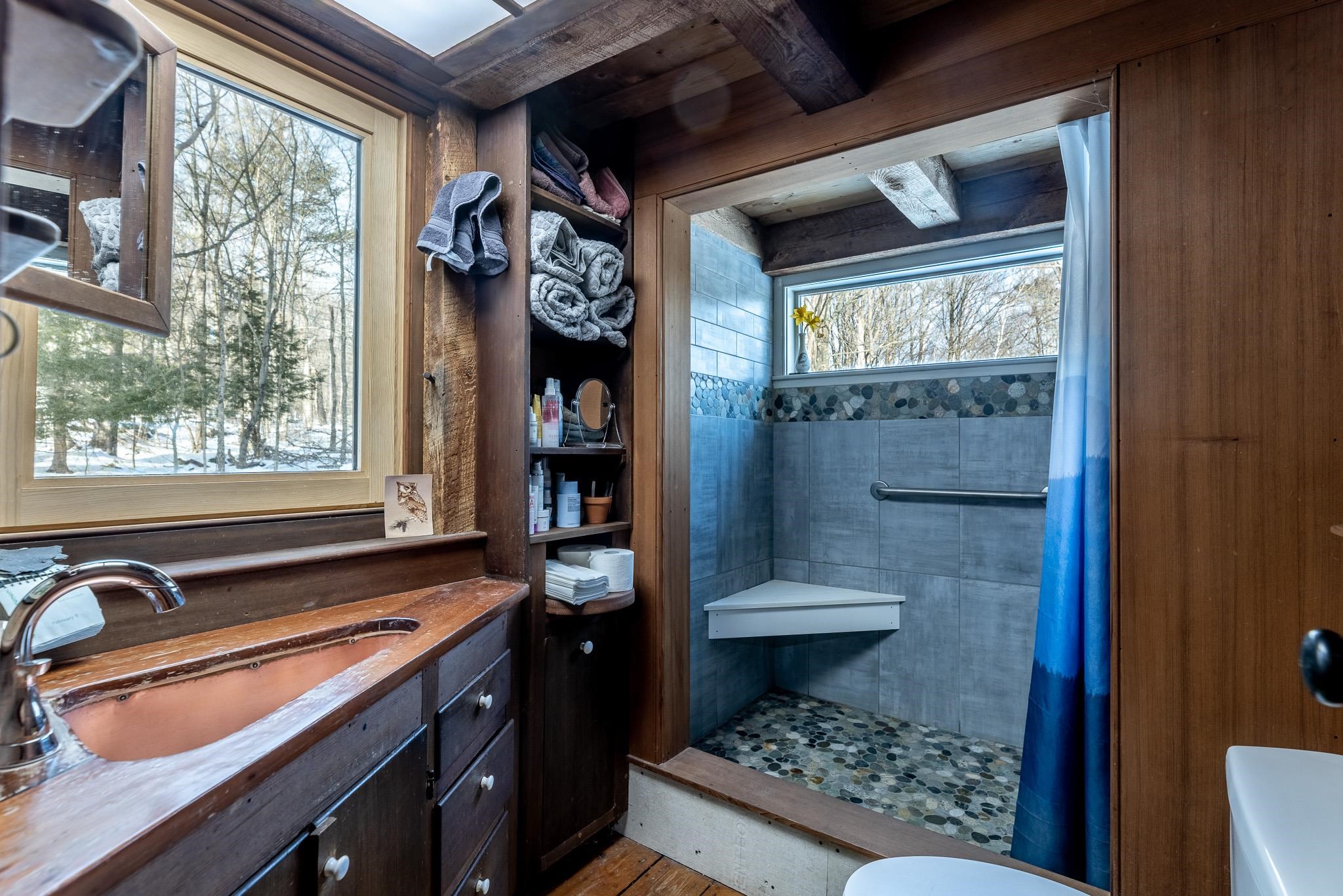 Bathroom, showing great tile work in shower