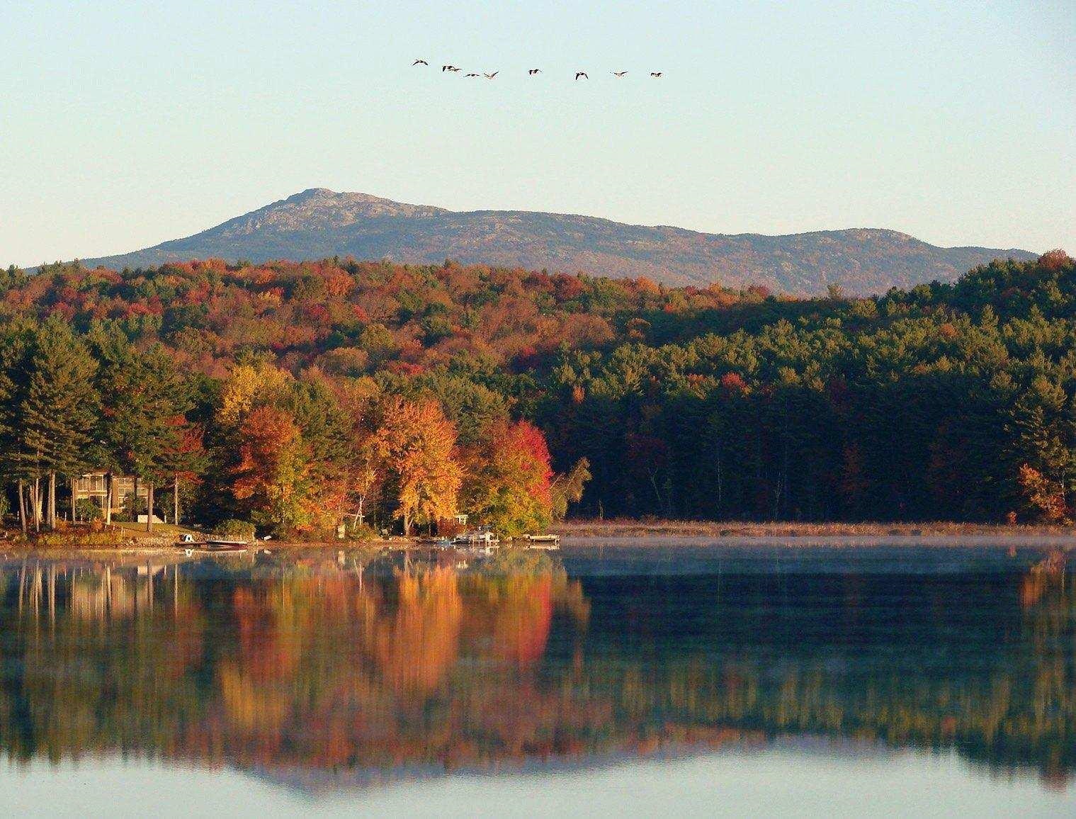 View of the Lake with Mt Monadnock in background taken by a neighbor