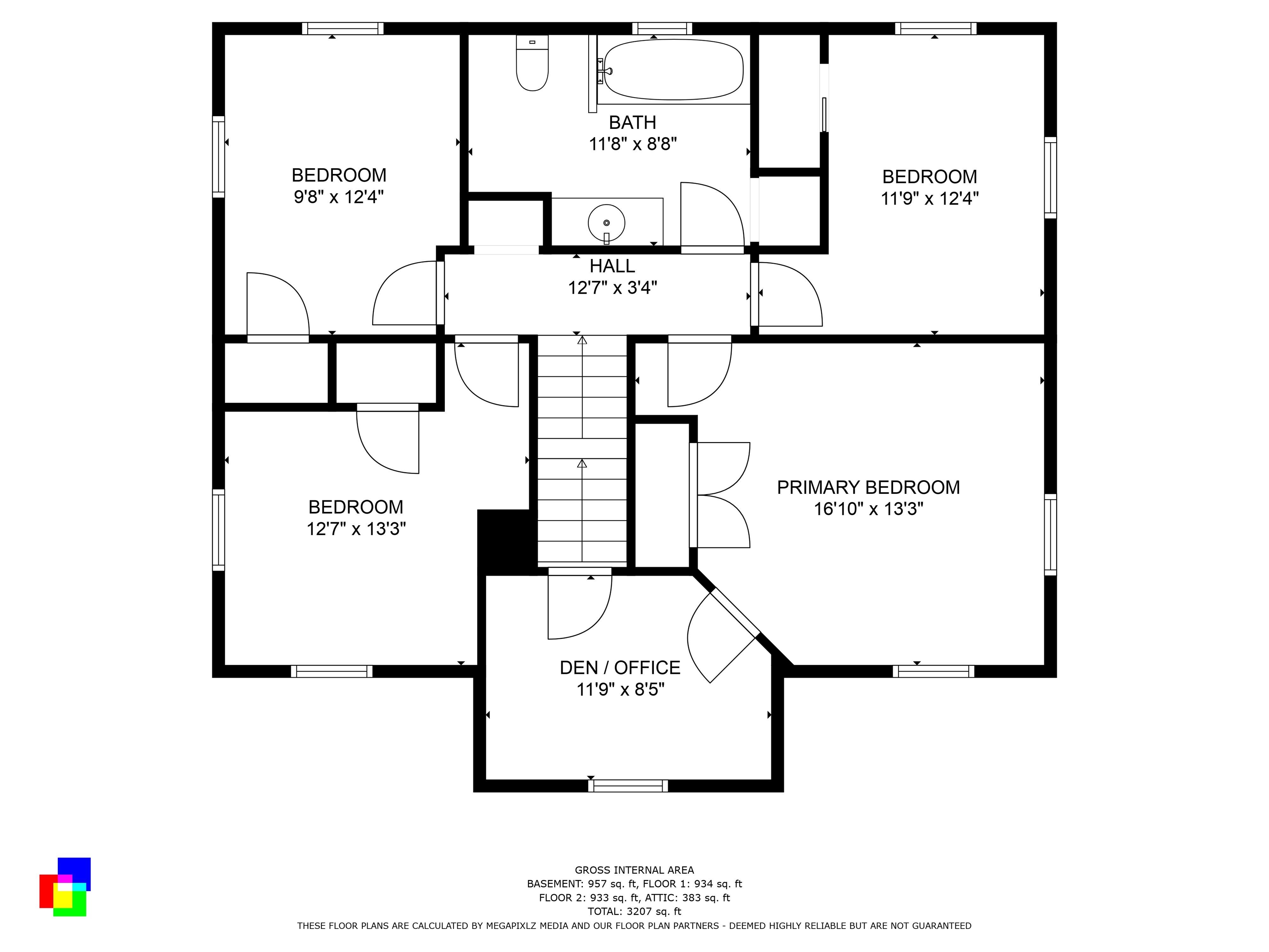Second level floor plan