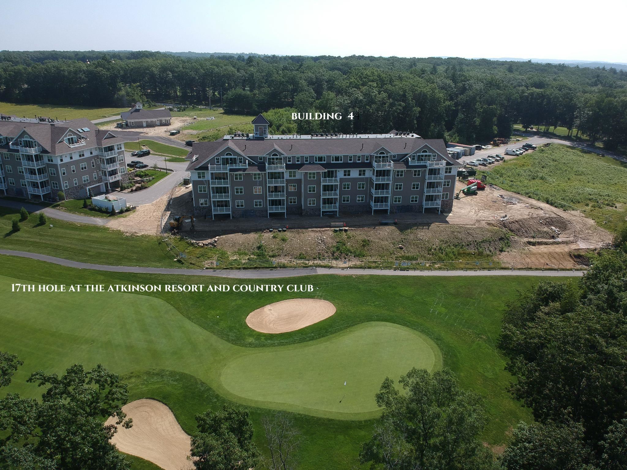 AERIAL VIEW OF BUILDING 4 OVERLOOKING THE 17TH HOLE