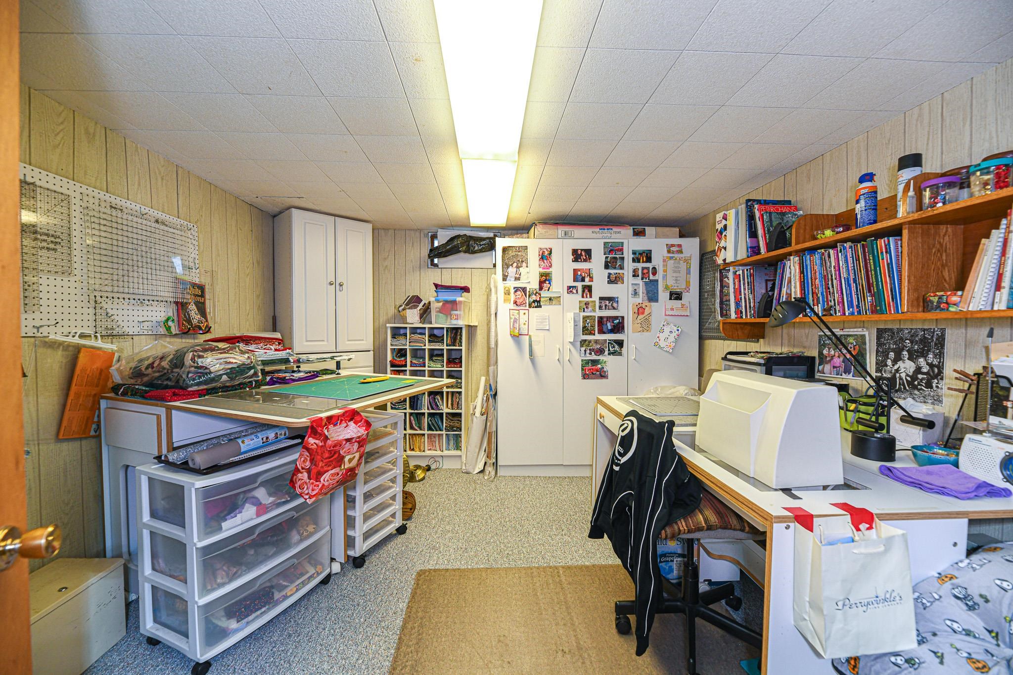 Quilting Room in the basement