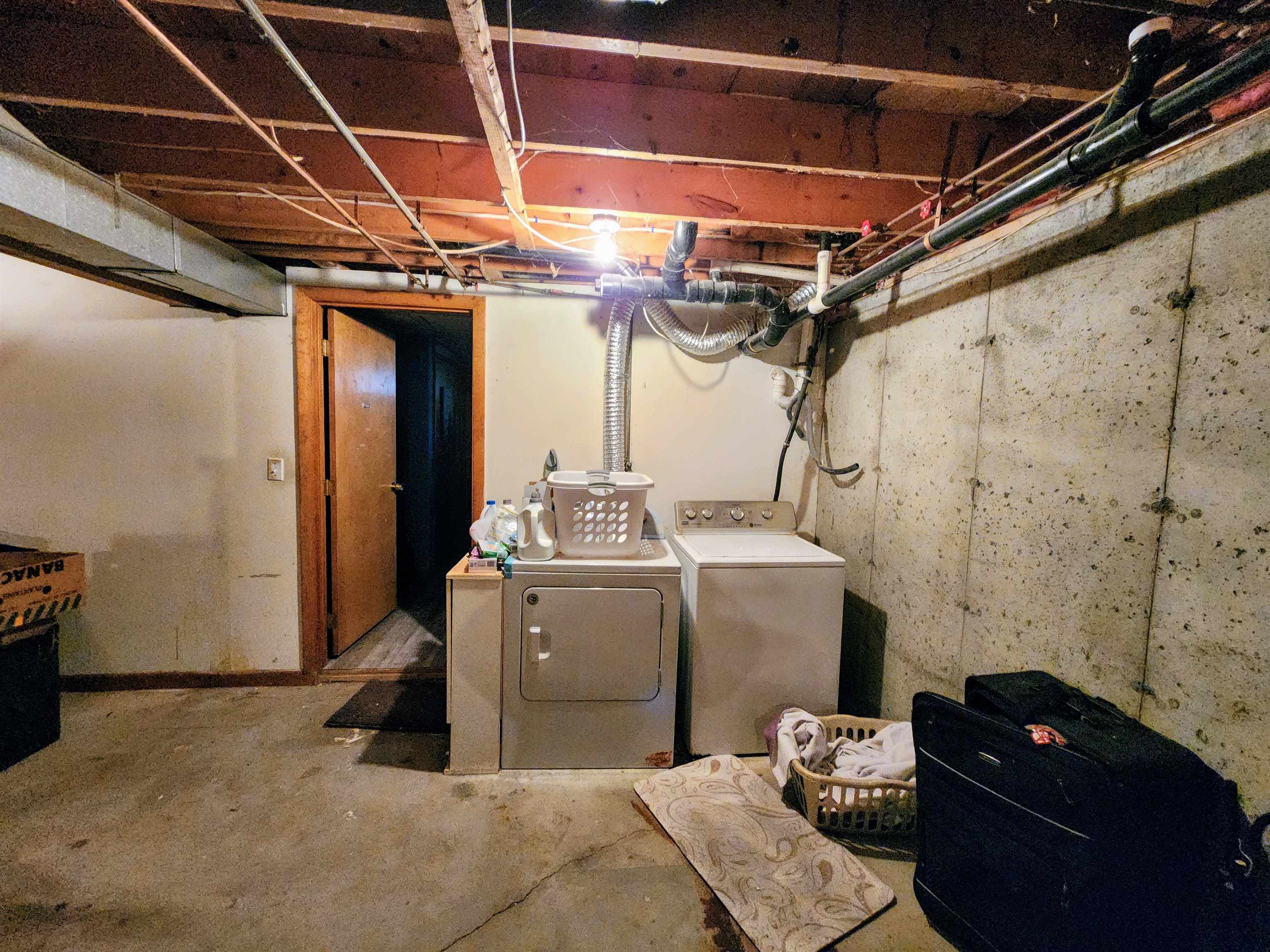 laundry area in basement