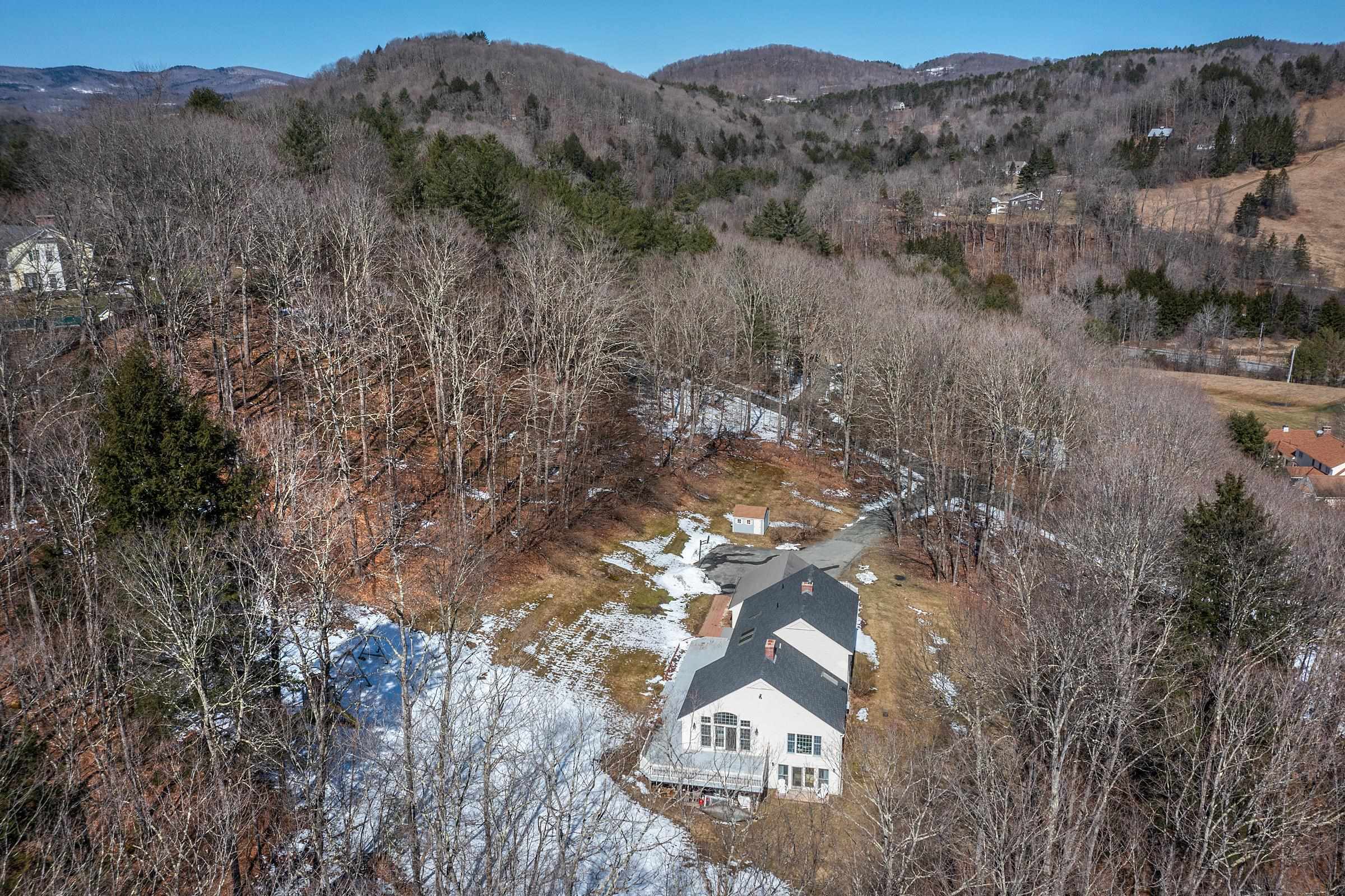 An aerial view of the property