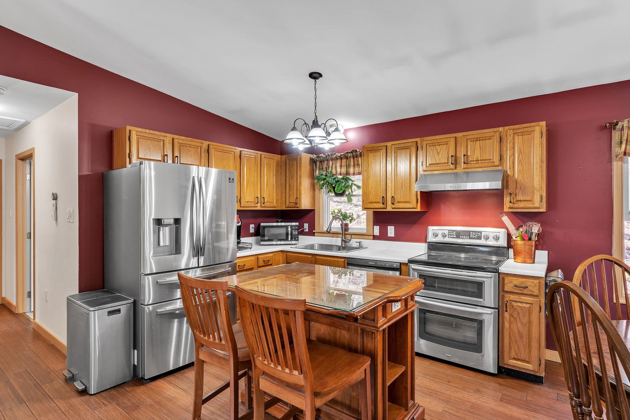 Kitchen with updated appliances and lovely kitchen island
