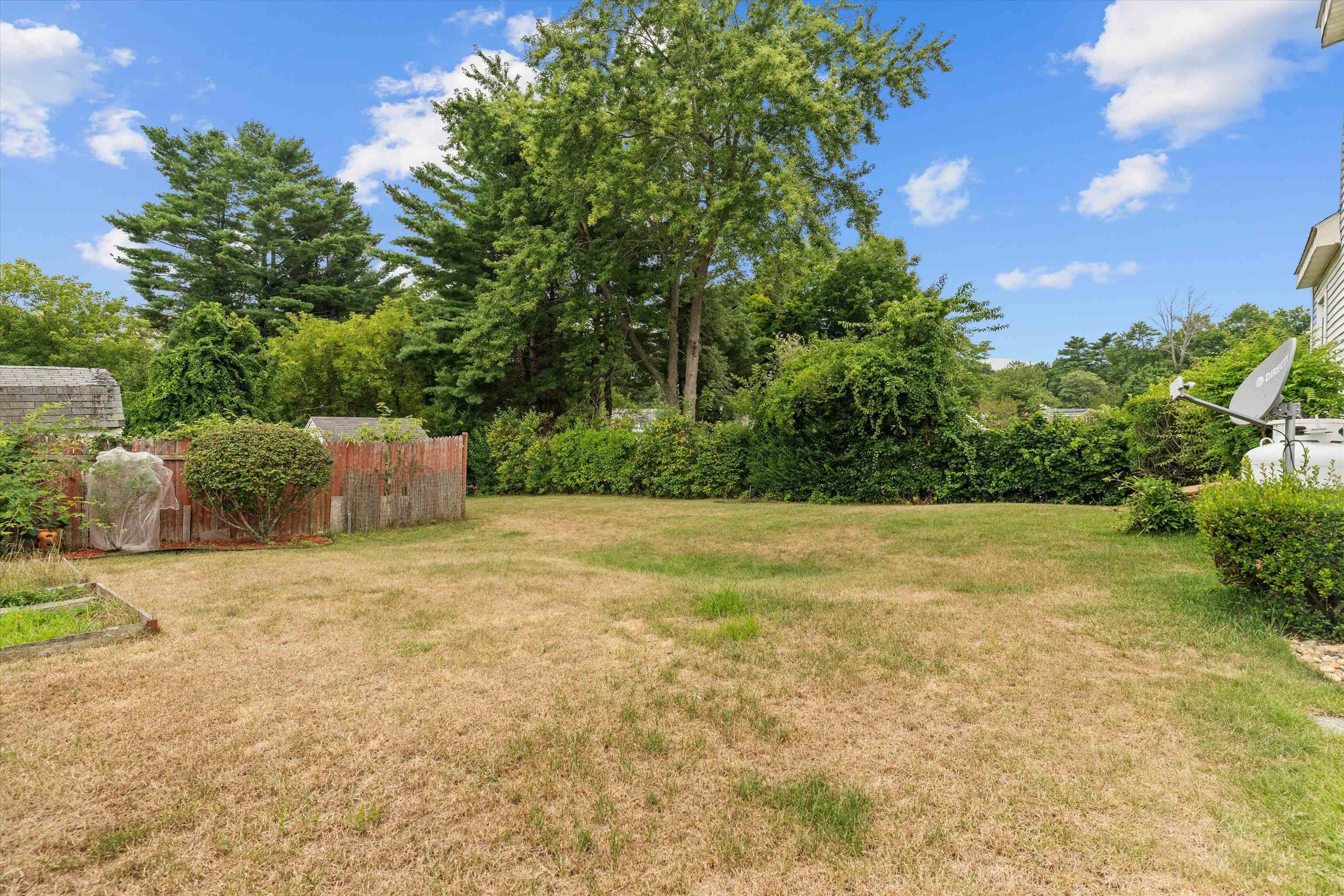 Level lot with fruit bearing trees and bushes