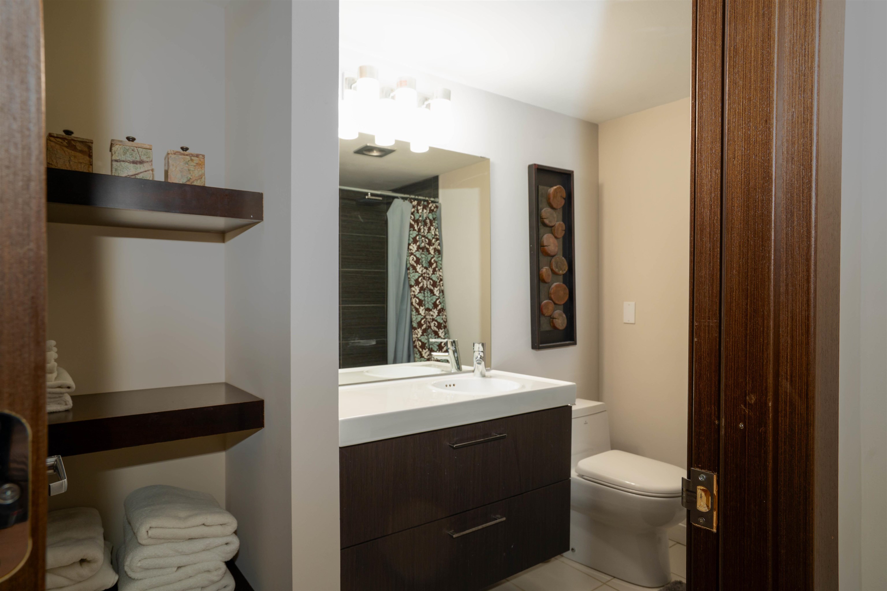 Renovated bathroom with jetted tub