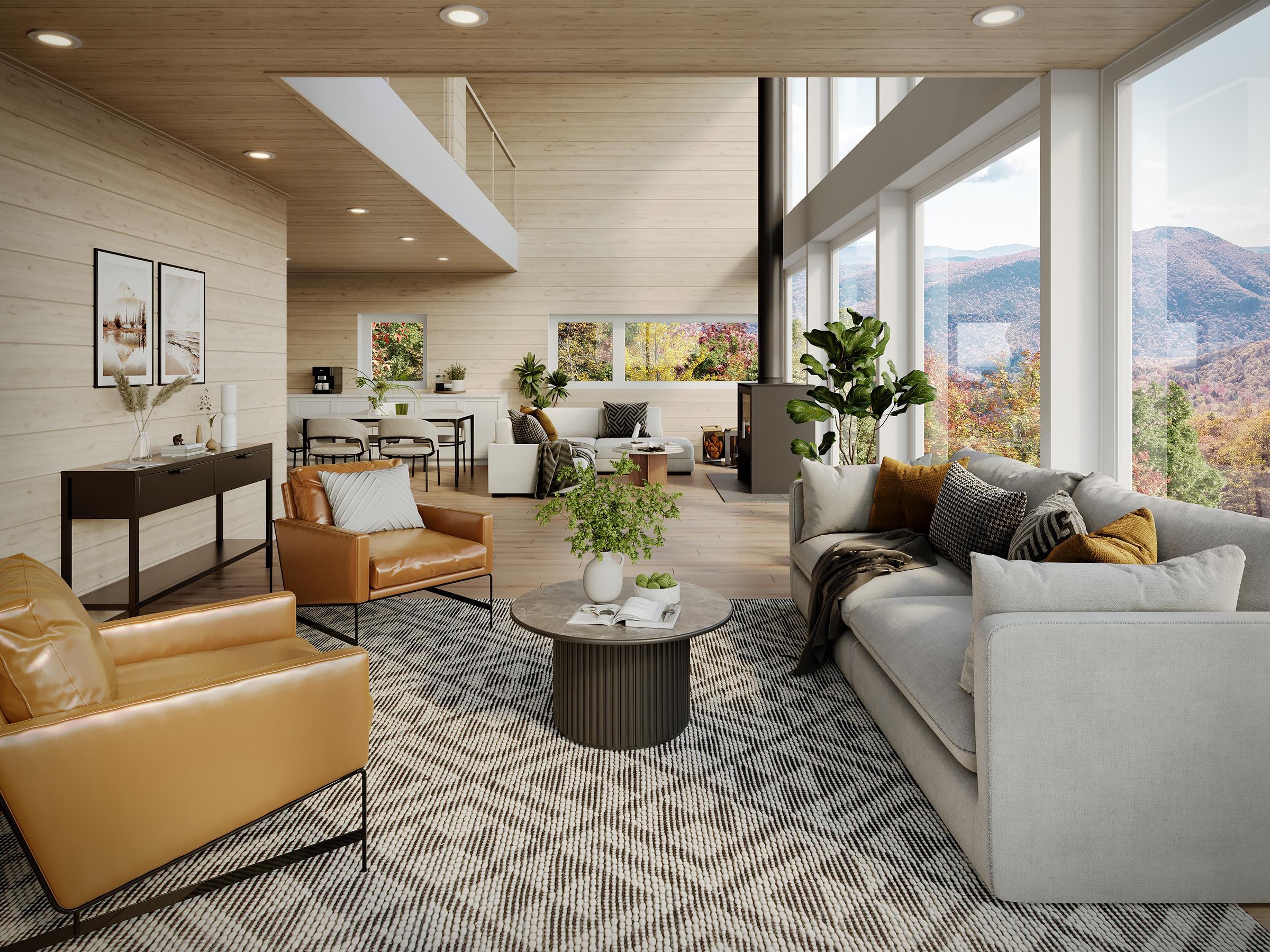 Interior rendering of living room
