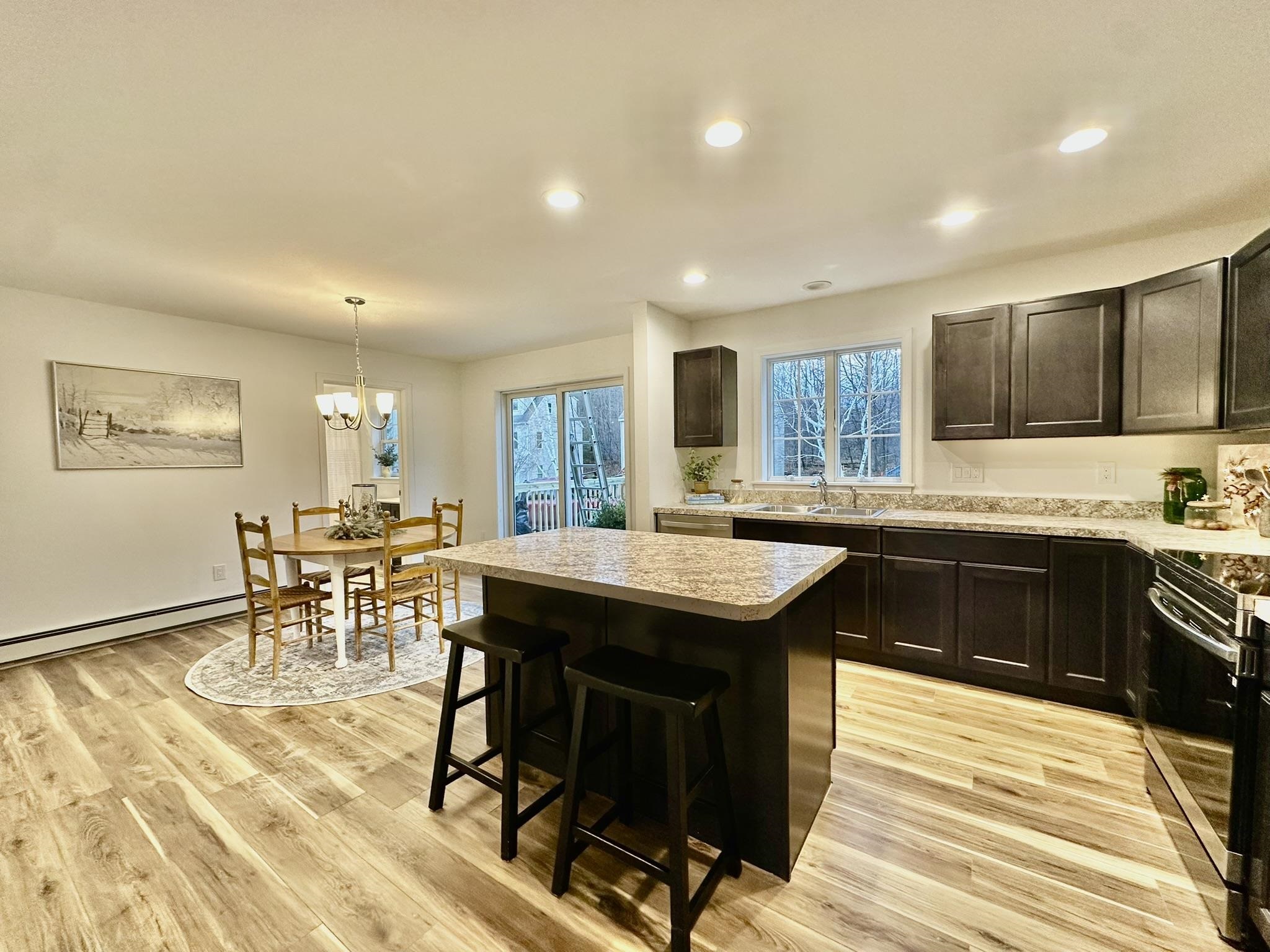Back door enters dining area
