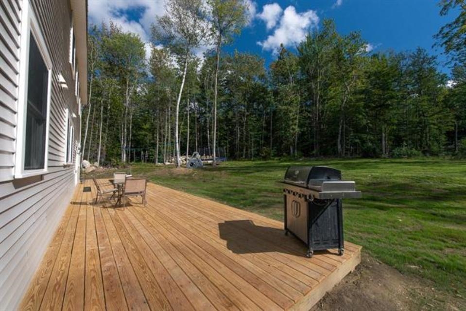 back deck with stinson mountain in the background
