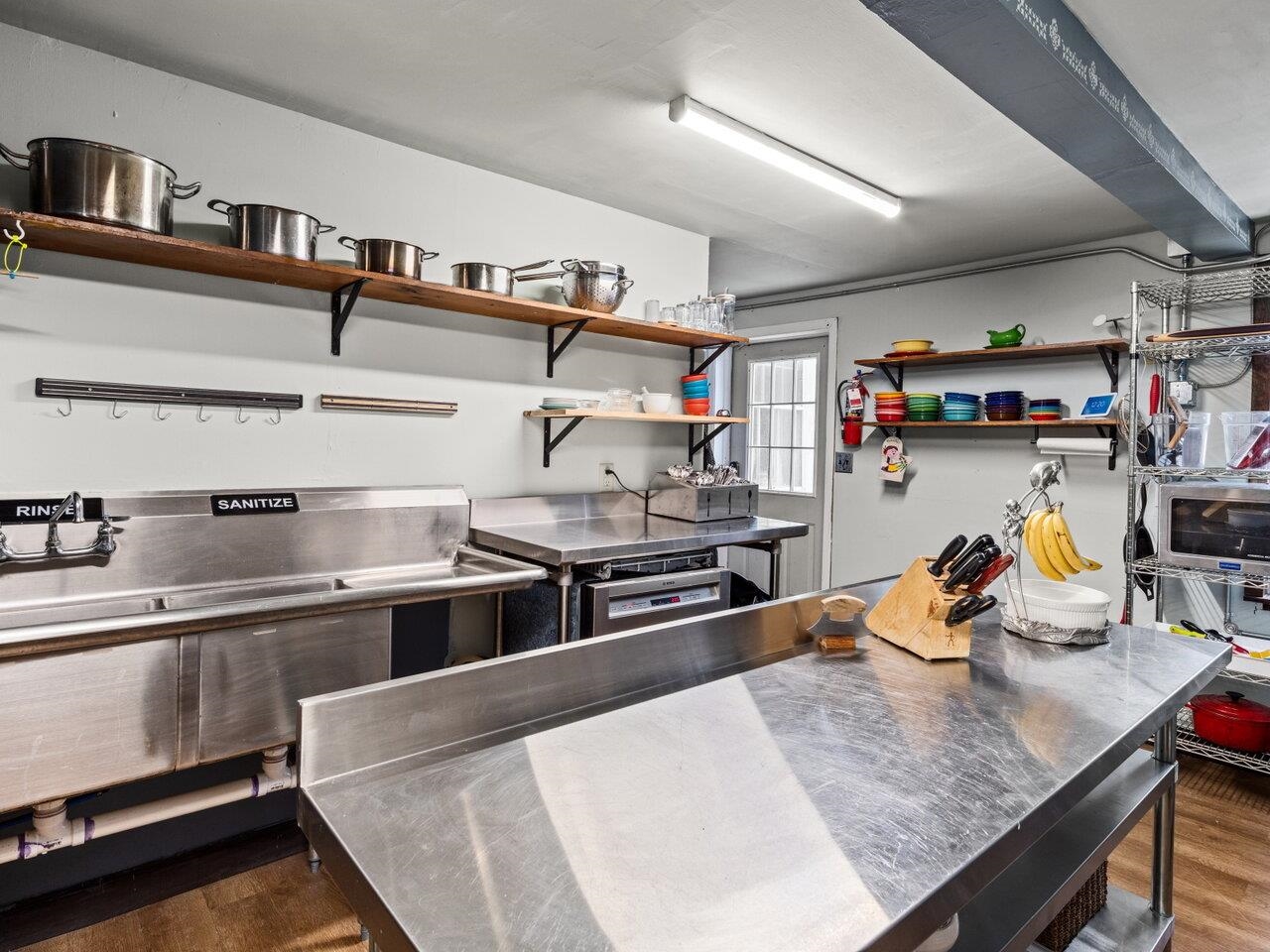 Stainless food prep area