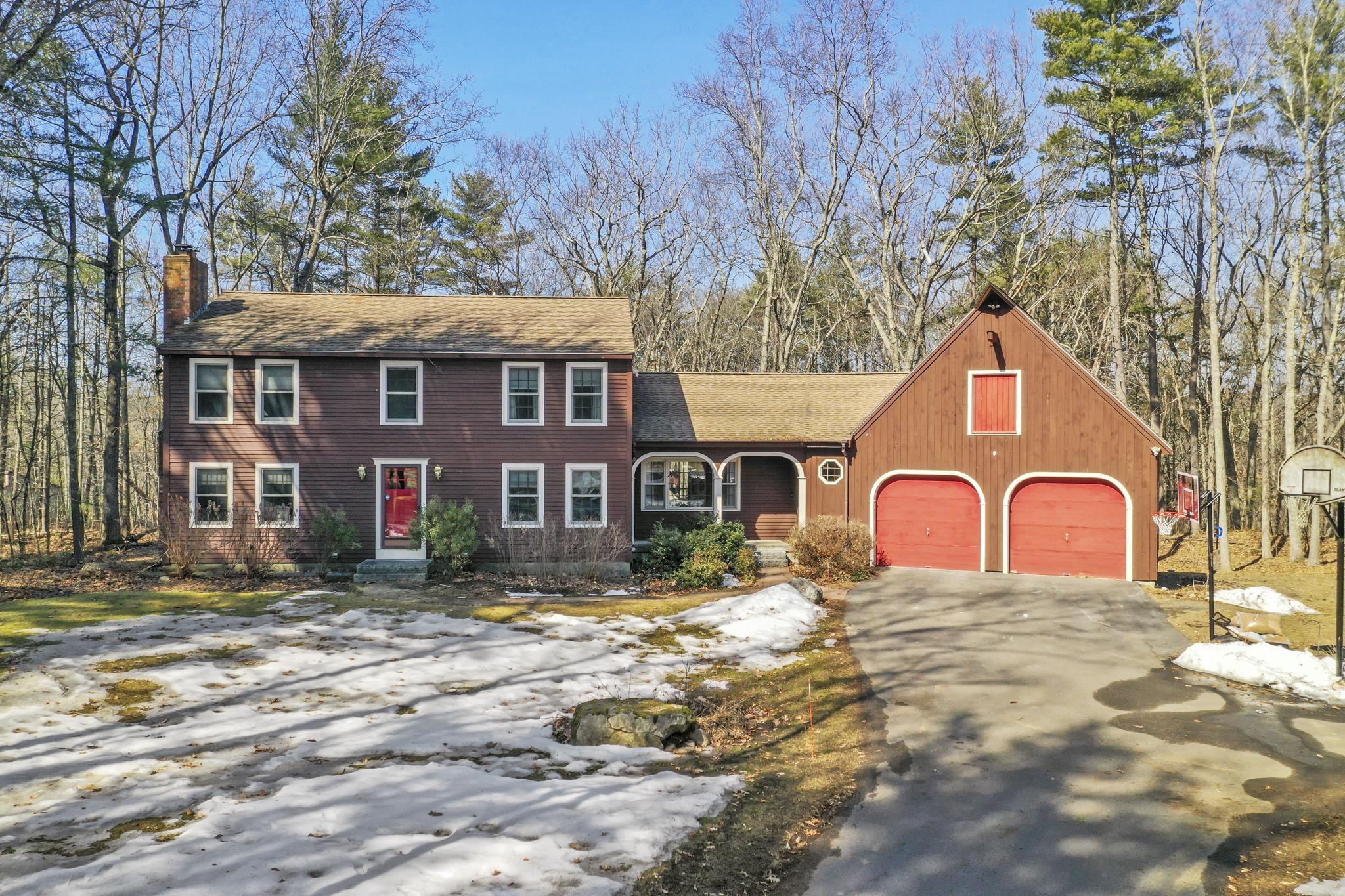Nestled in the desirable town of Windham, NH, this stunning 4bed, 2.5bath is a true gem. From the moment you enter into the foyer, you’ll be captivated by the unique HW designs and the character of beamed ceilings throughout the level. The formal dining room is perfect for hosting, while the living room boasts a beautiful brick fireplace. The kitchen is a chef's dream, offering ample cabinetry and a cozy breakfast nook. The heart of the home is the family room, featuring soaring cathedral ceilings and a pellet stove, an ideal gathering spot. A dedicated office and a convenient half bath complete level. Upstairs, the primary is a true retreat with an ensuite and a walk-in closet, while 3 addt'l bedrooms provide comfort. The finished basement offers a versatile recreation room. Outside, the screened porch is perfect for unwinding and overlooks the expansive yard. This home offers charm and functionality in a highly sought-after location. Don’t miss the opportunity to make it yours! Private showings begin Friday afternoon.