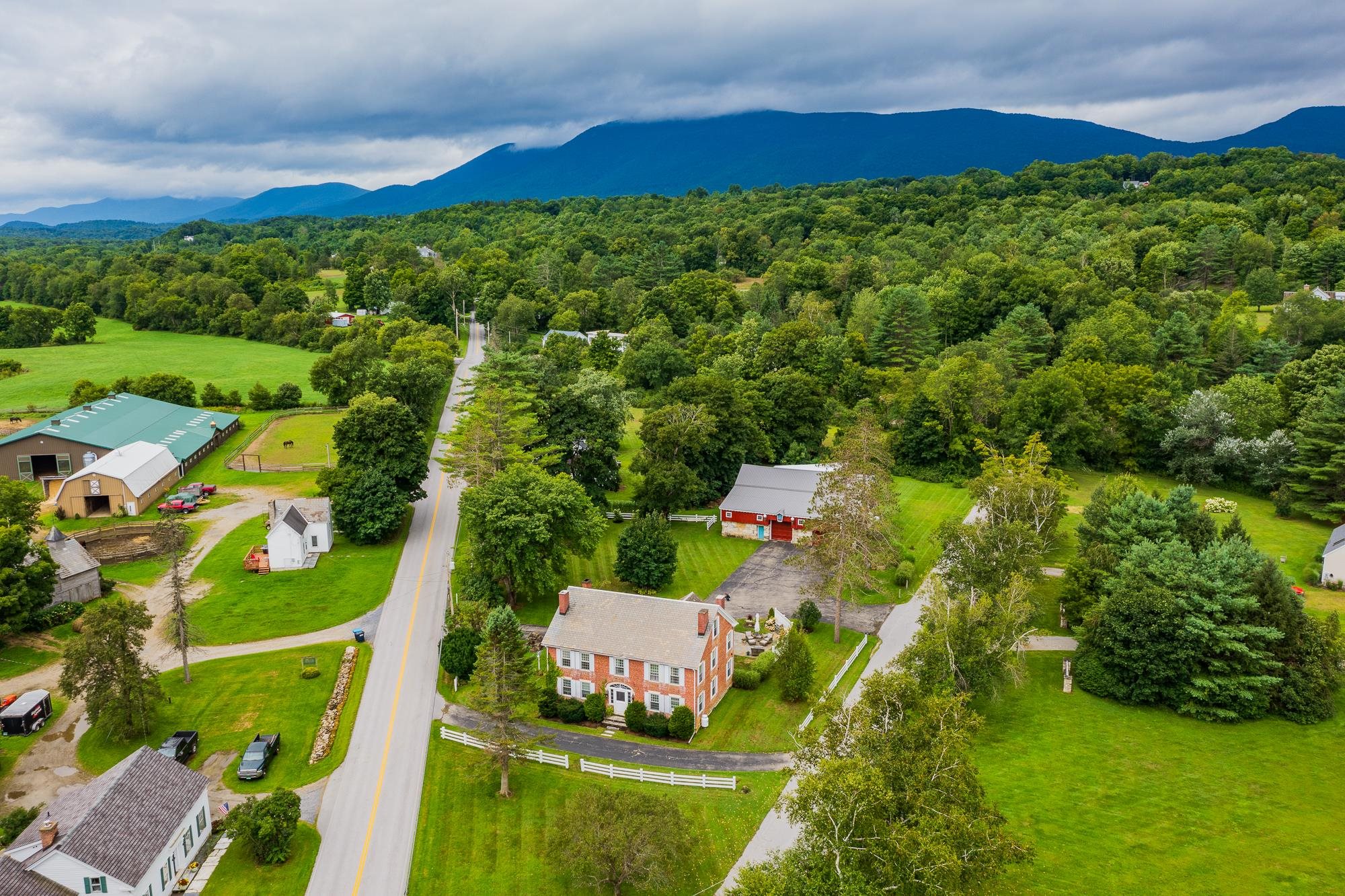 Aerial of large lot looking toward Mt. Equinox