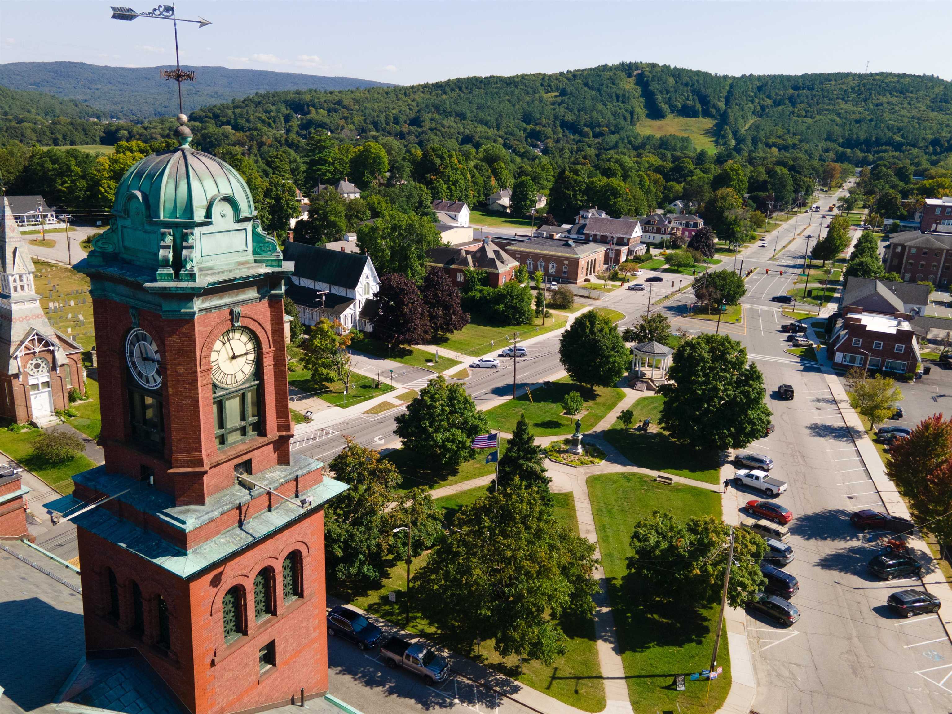 Looking over Broad Street Park downtown