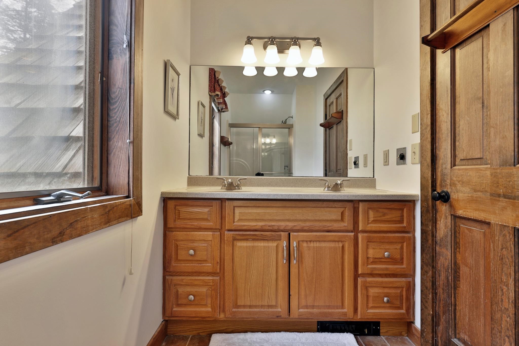Updated bathroom with double vanity