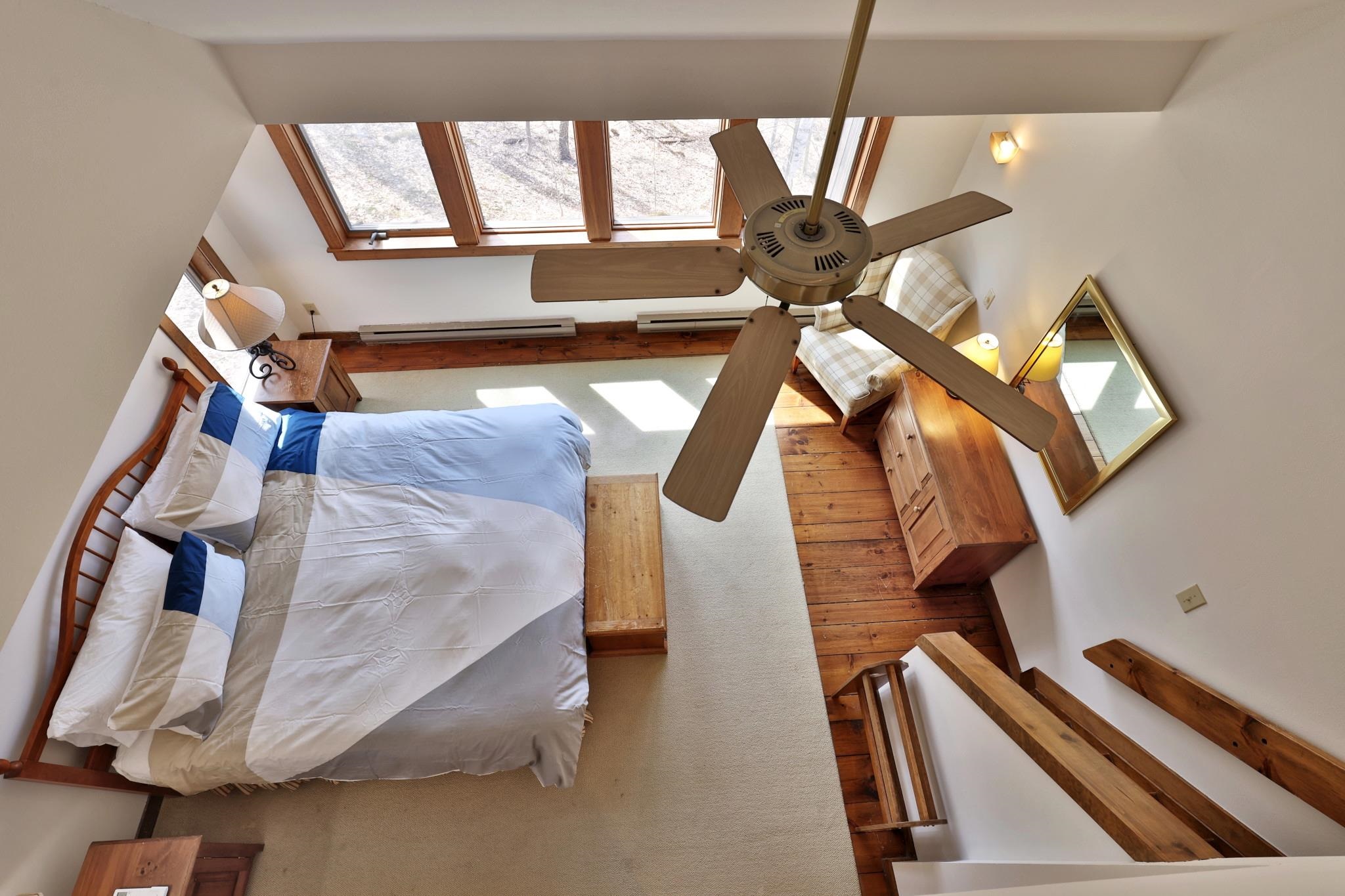 Looking down from loft