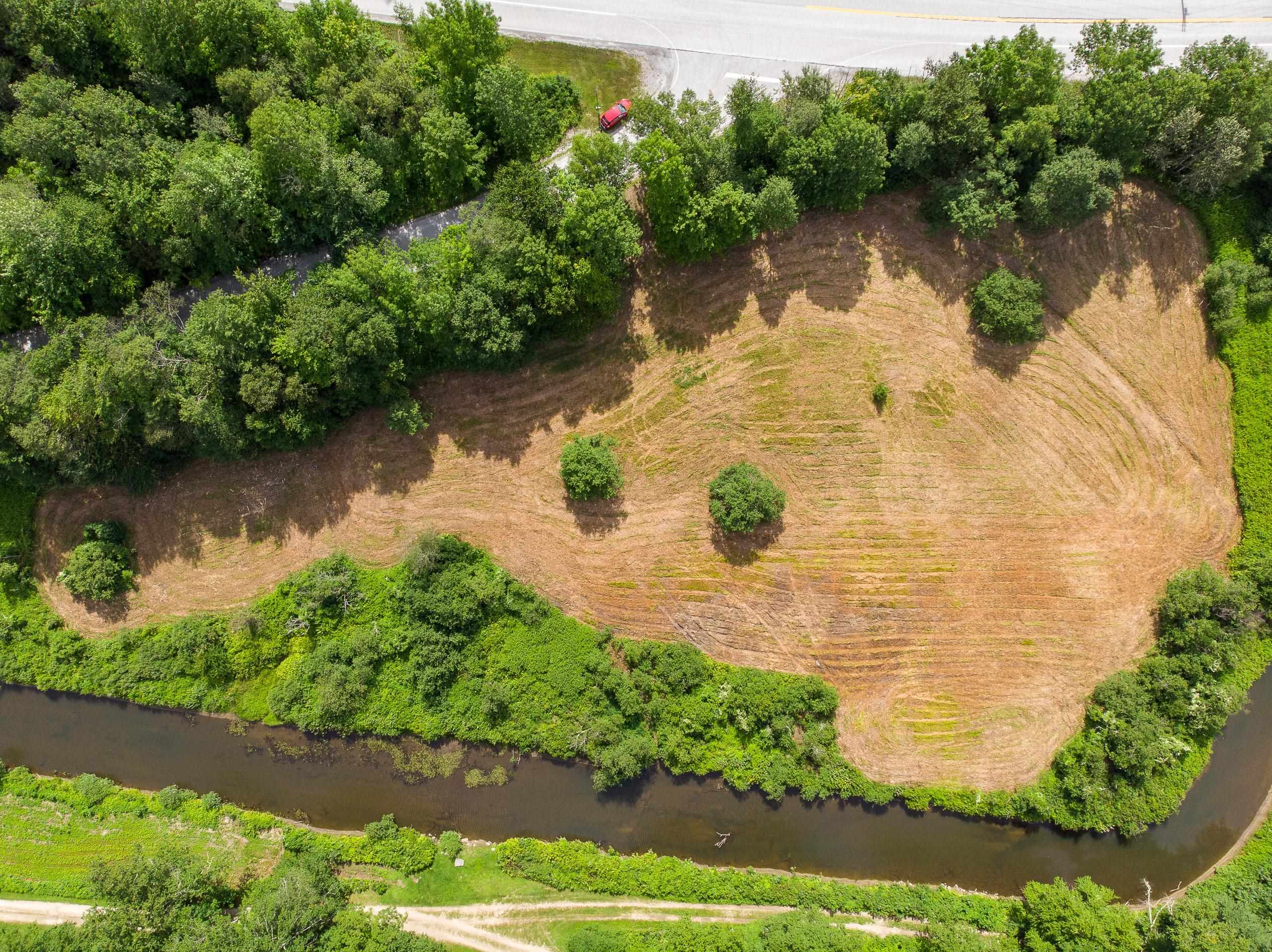 Aerial view of building site
