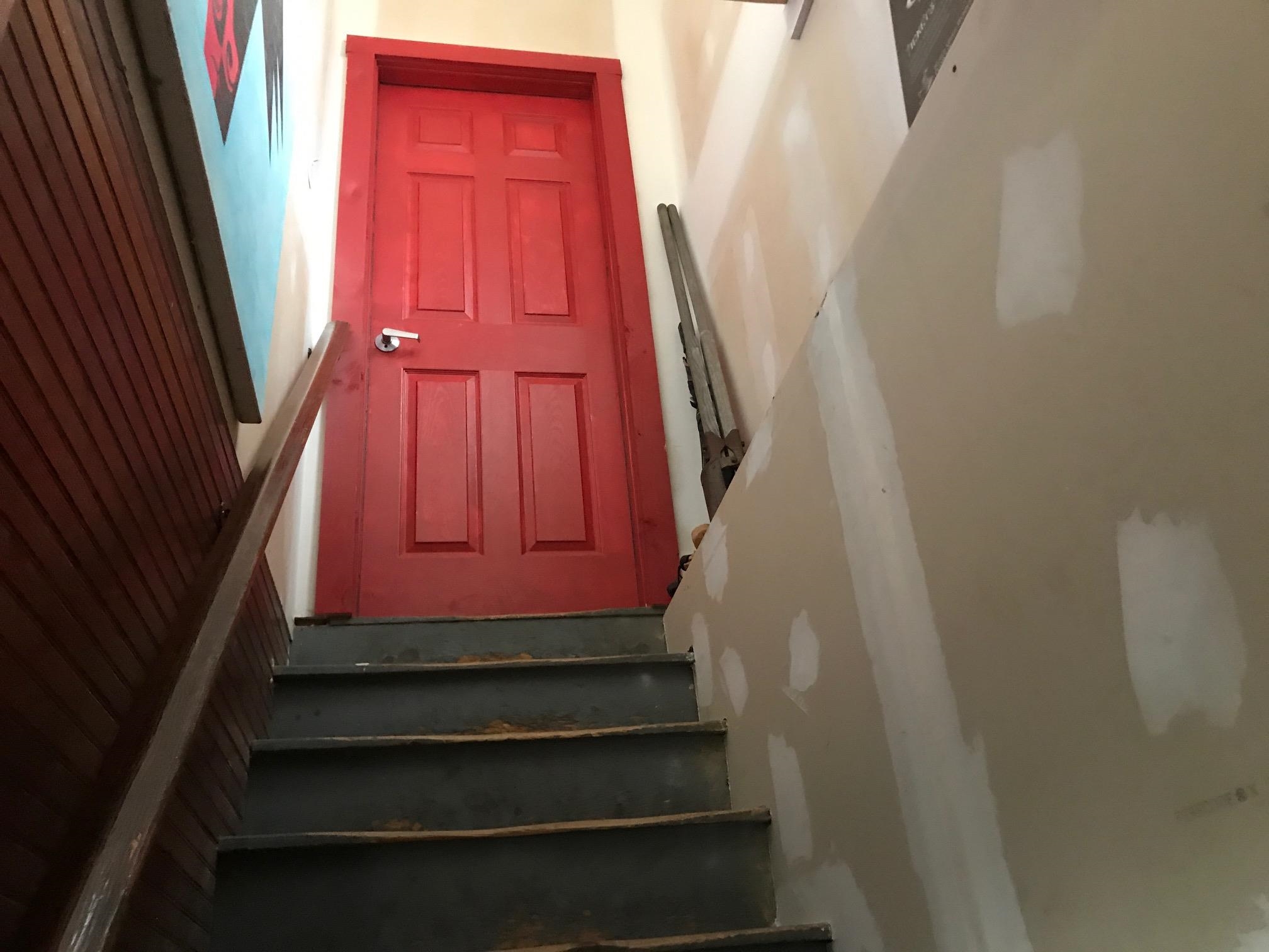 front exit from basement to 1st floor
