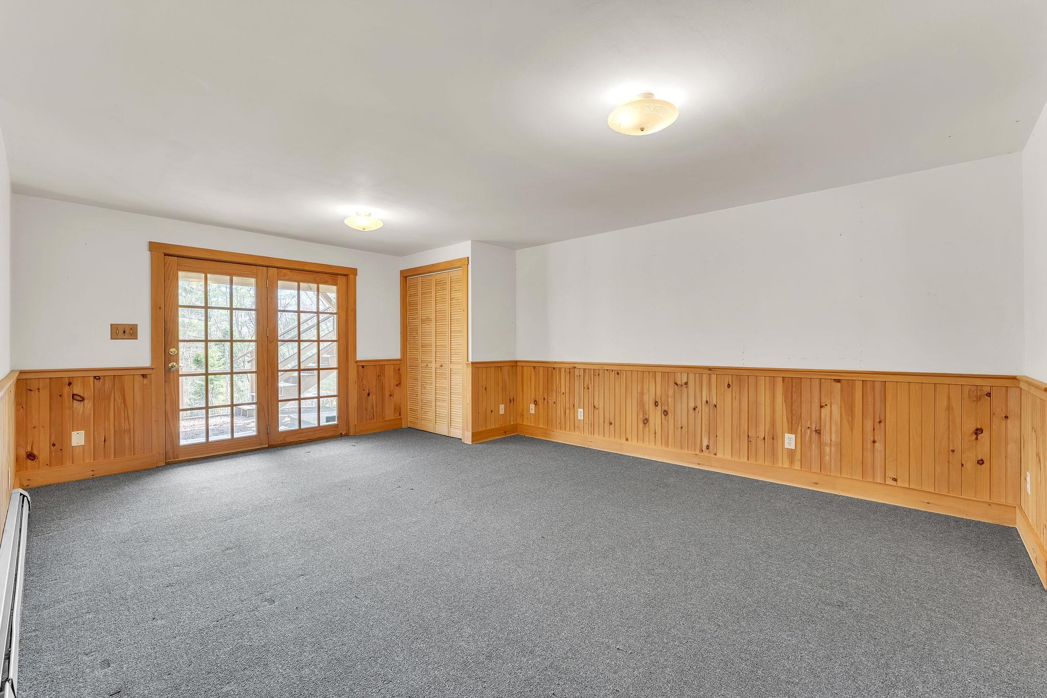Large living area that walk out to lovely yard space