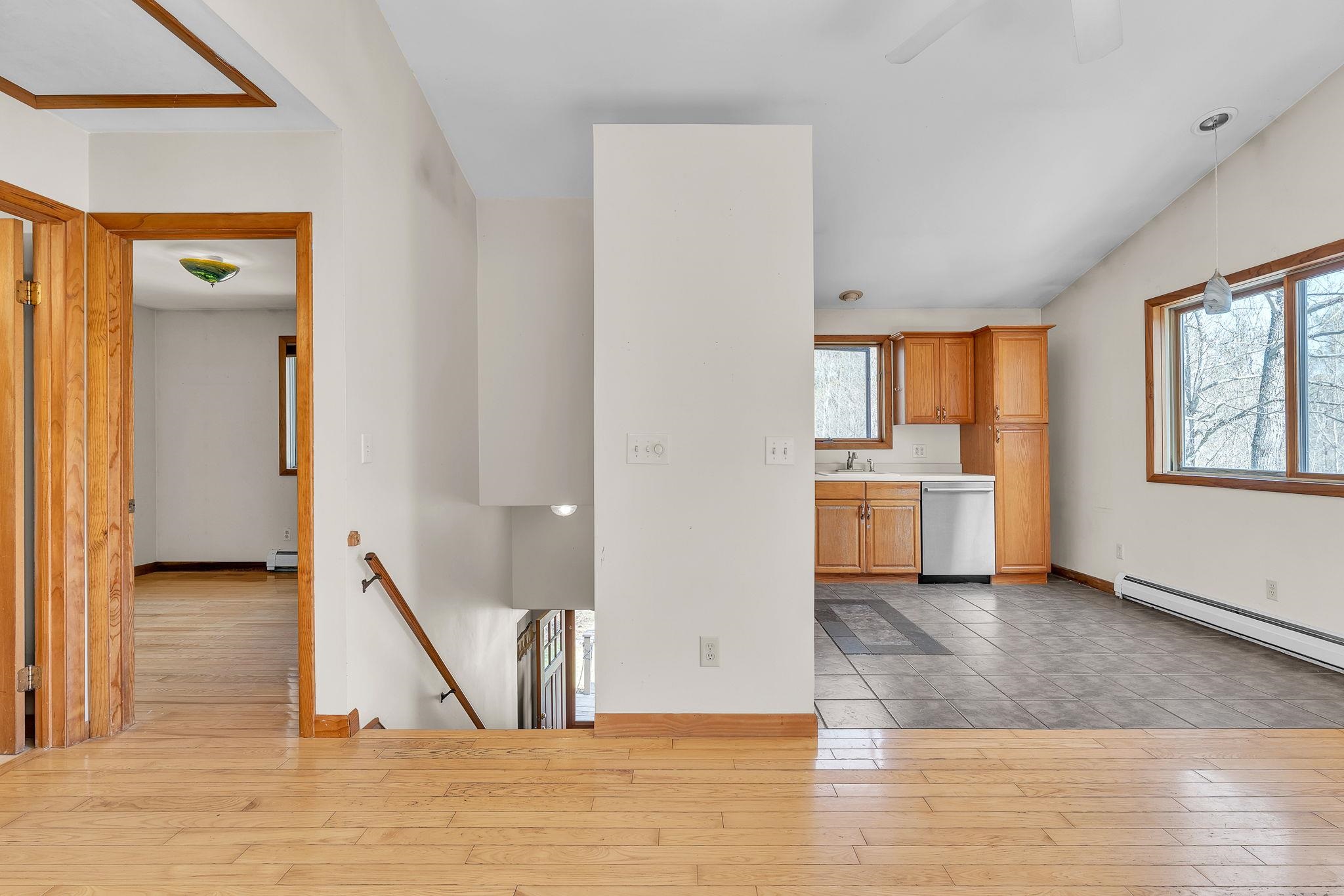 Walk upstairs to main level