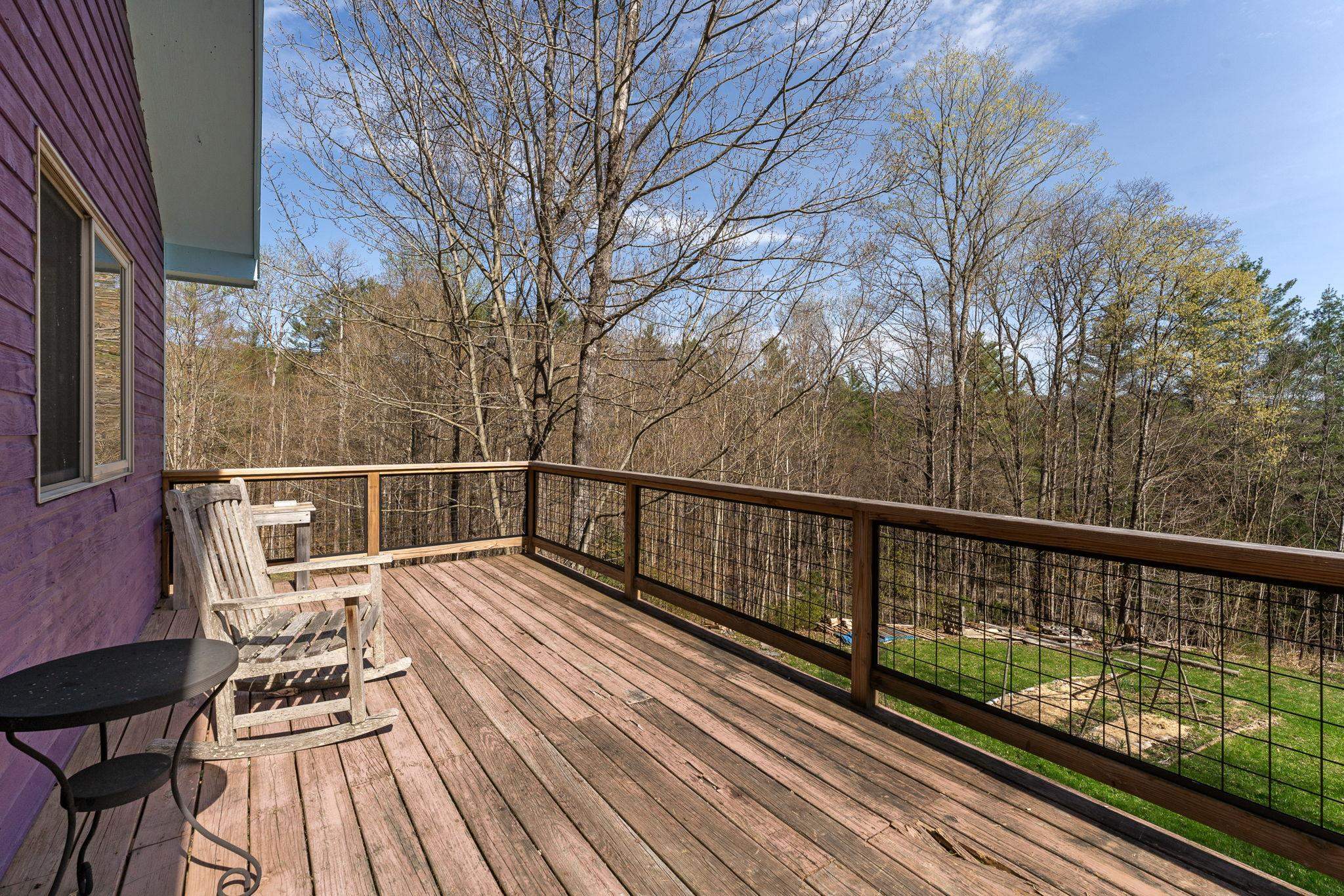 Large deck overlooking yard