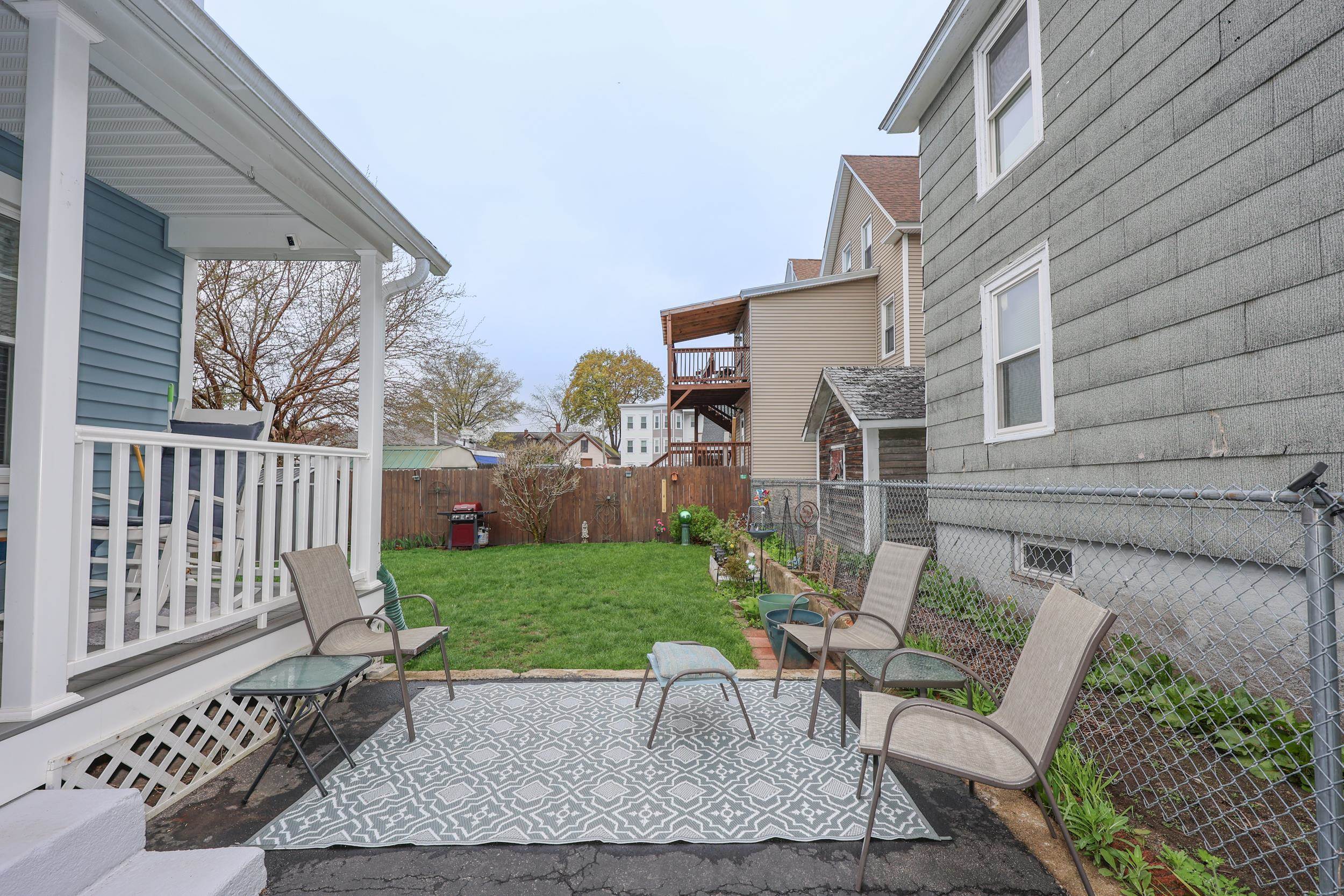 Partially fenced in yard