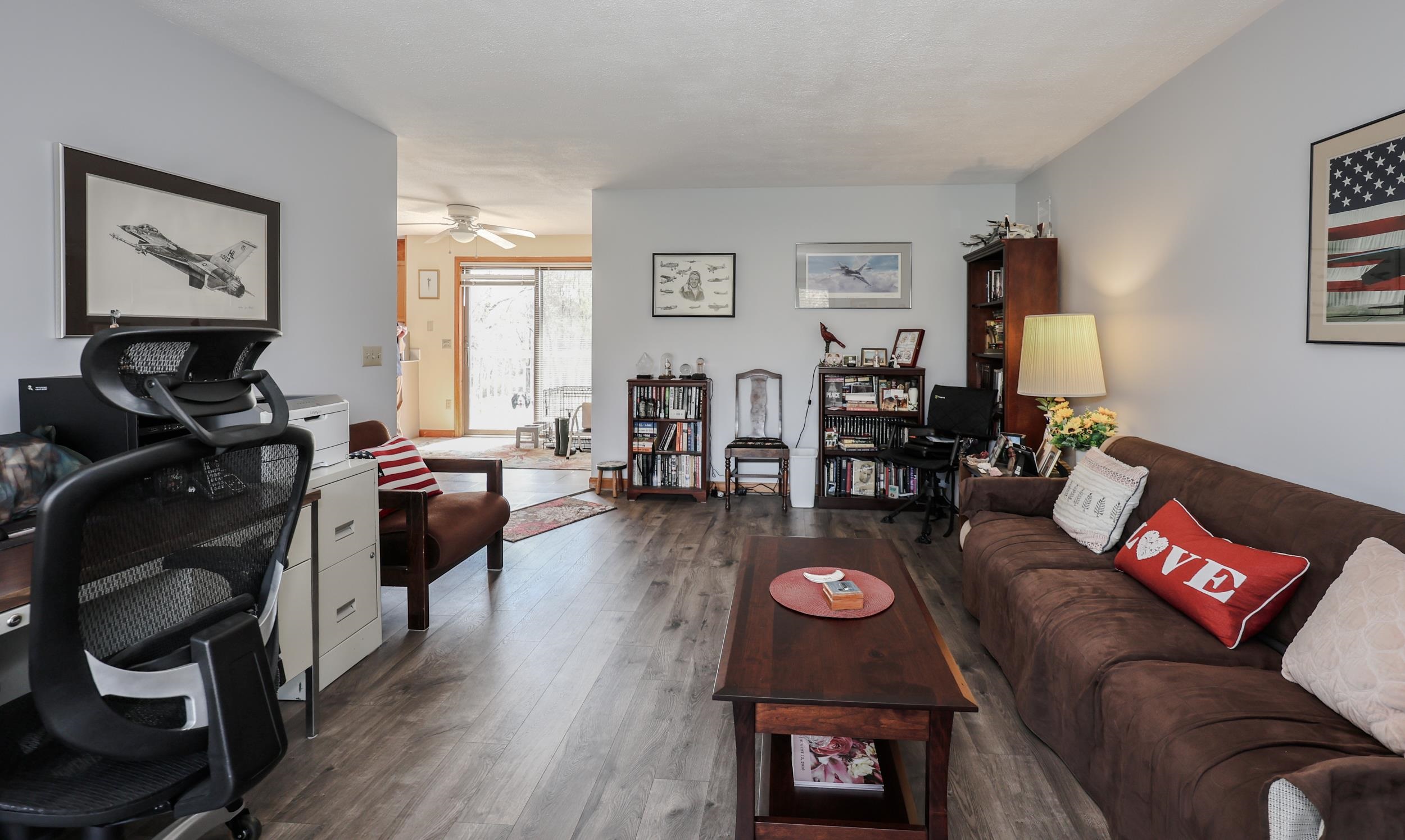 Living room into kitchen