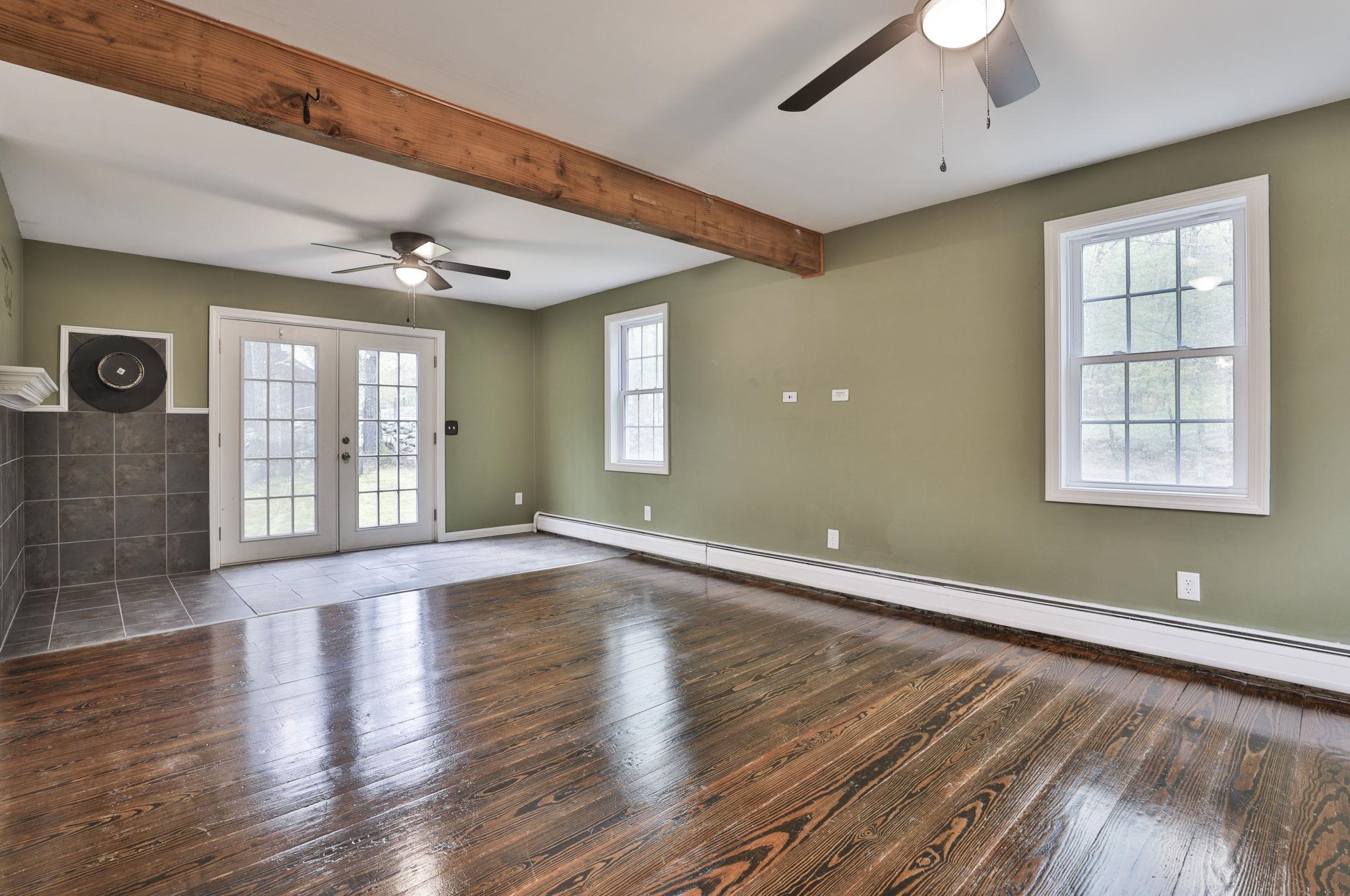Newly refinished wood floors