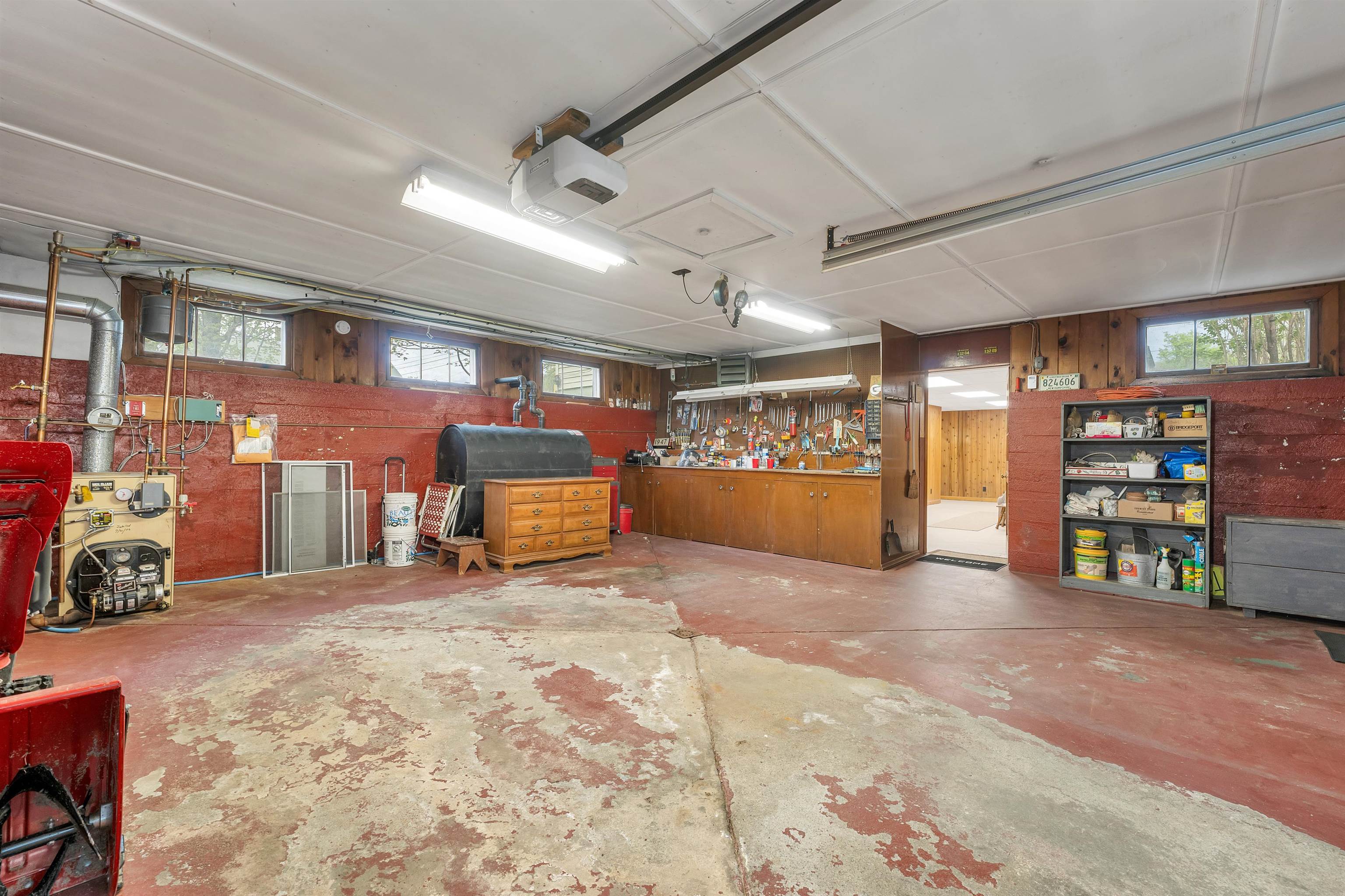 Heated Garage & Workshop with entry into basement