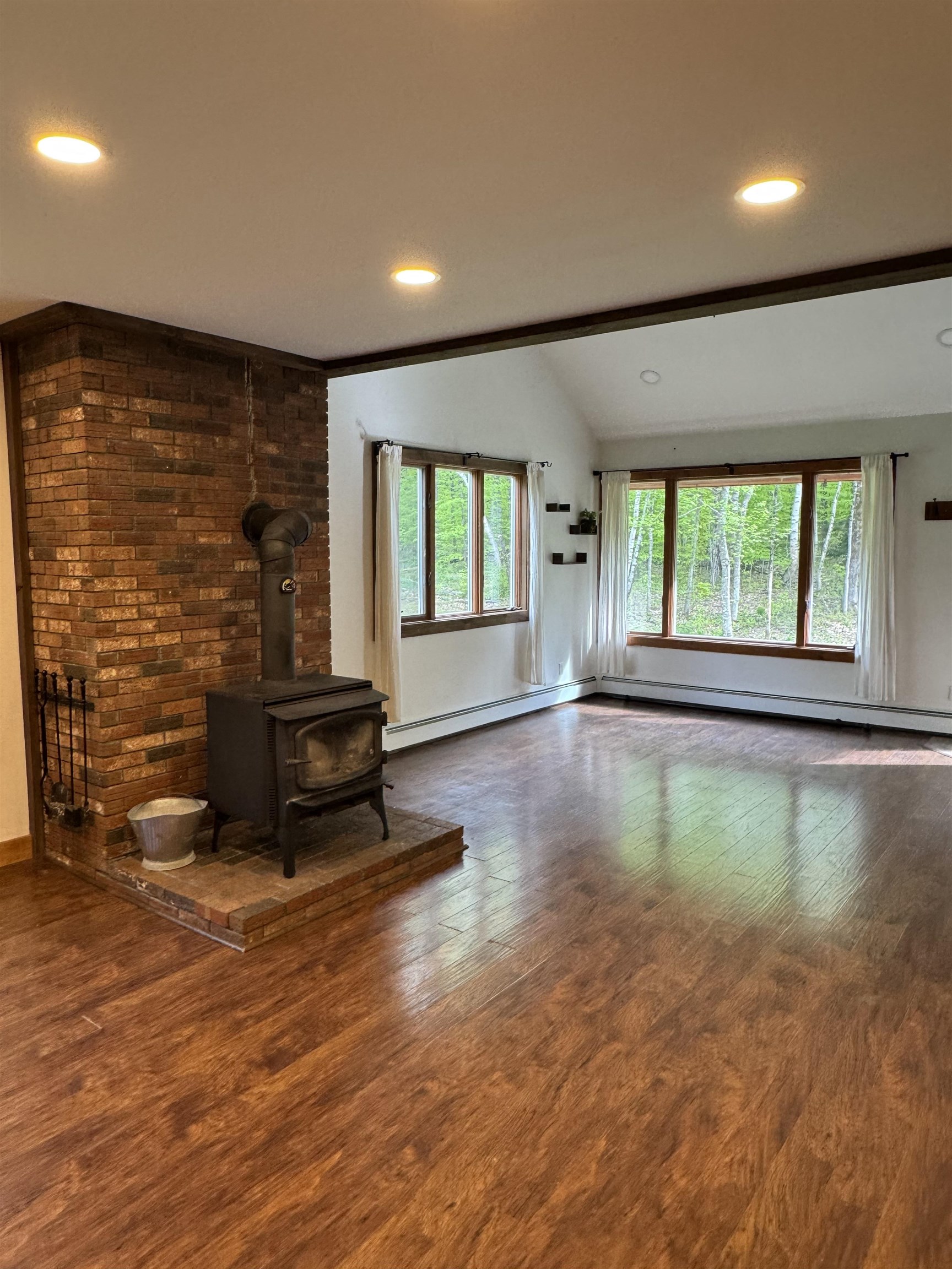 Living Room with wood burning stove