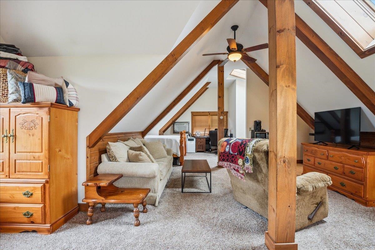 Above the converted garage