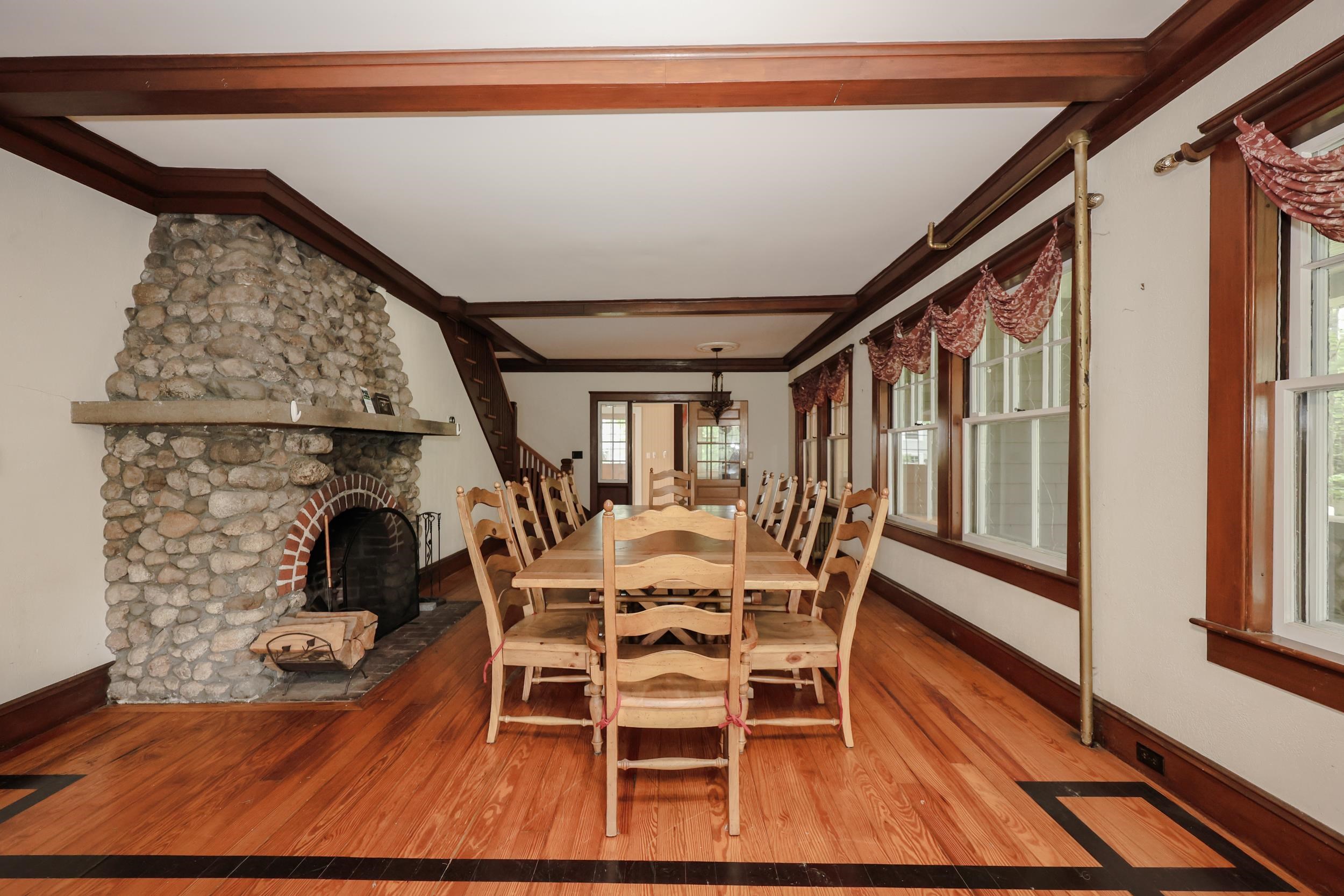 Formal living room fireplace
