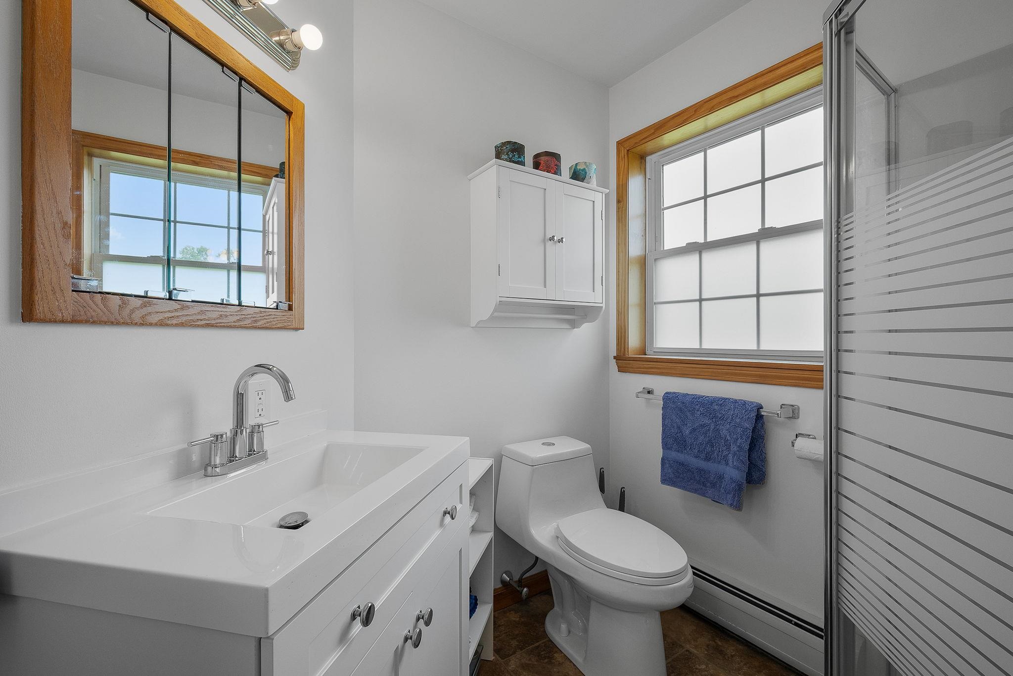 Centrally located 3/4 bath