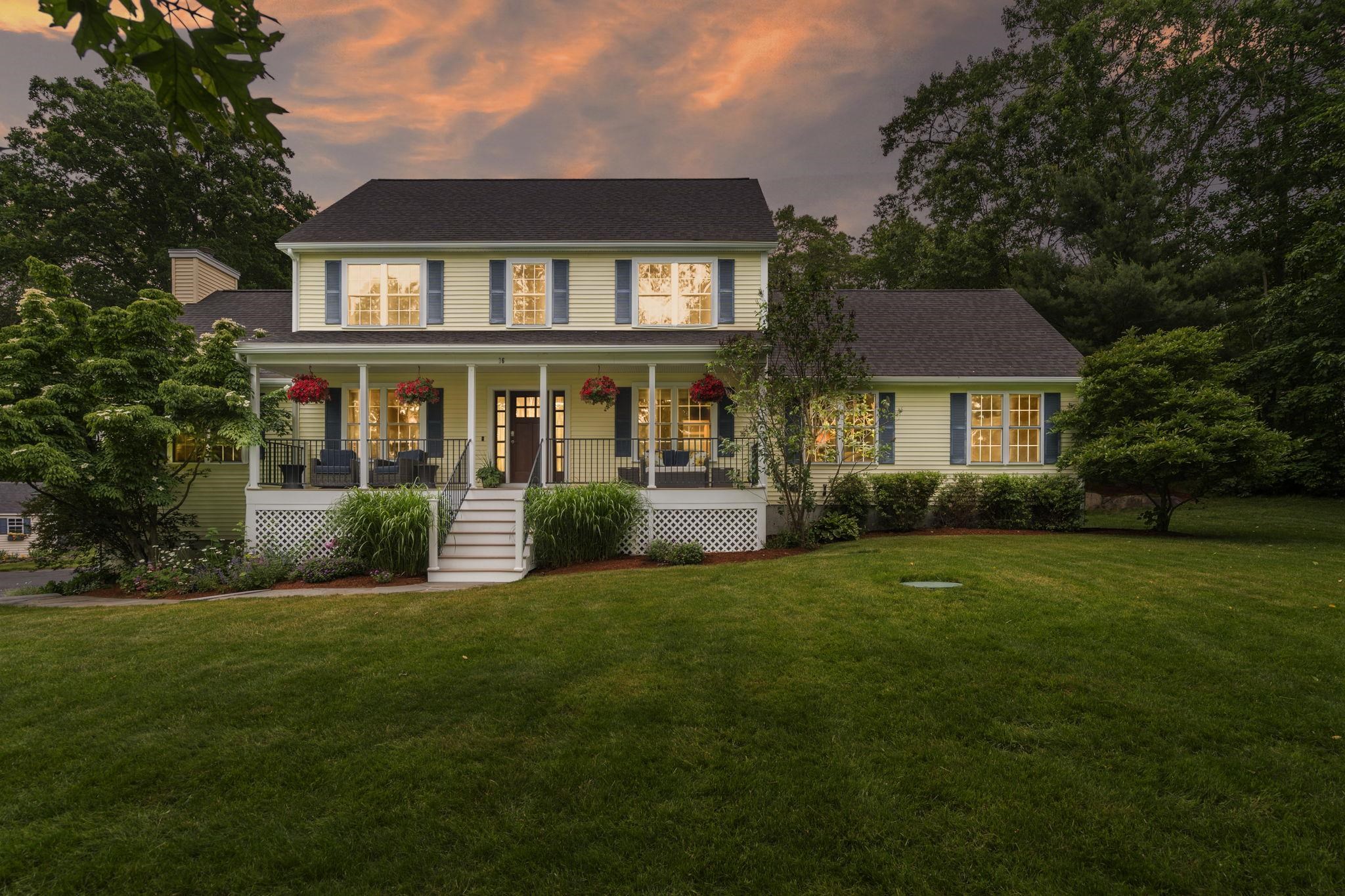 Welcome to this stunning colonial residence. Step inside from the farmers porch and you’ll be greeted by a well-equipped kitchen. There is ample storage space with cherry-finished cabinets and Silestone countertops. Enjoy casual meals in the breakfast nook or host formal dinners in the adjacent dining room.The bright and airy great room has a cozy fireplace and cathedral ceiling. On the main level, you’ll find a large bedroom suite with a spacious walk-in closet, a bathroom with a tiled shower and a bonus office space. The game room features a stone gas fireplace, tall ceiling with LED lighting and a wet bar. French doors lead you to the outdoor area, featuring a relaxing hot tub nestled beneath a gazebo on a charming stone patio. Upstairs, the home continues to impress with another en suite bedroom, alongside two generously sized bedrooms and an additional full bathroom. So much storage with two attics and a huge unfinished basement. The finished portion of the basement offers a bonus room with endless possibilities. Additional highlights include Hunter Douglas blinds in every room with lifetime warranties, a full house cooling system, two heating systems and a newly added roof for peace of mind. Outside, you’ll find beautifully landscaped flower beds, a serene, wooded area with nature trails, a large shed and a composite deck for entertaining or enjoying the peaceful surroundings. Seller is a licensed Realtor.