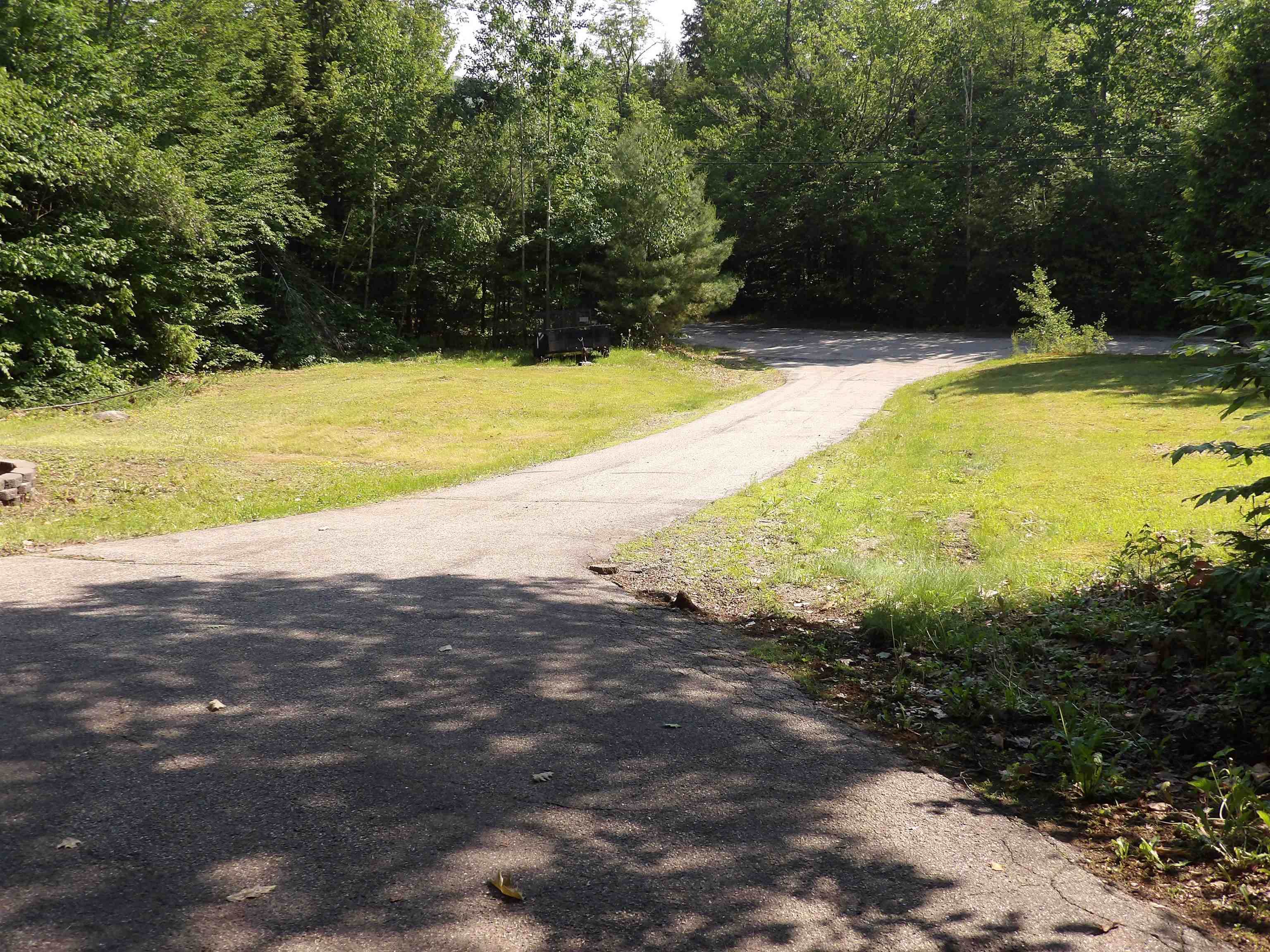 View down driveway to main road