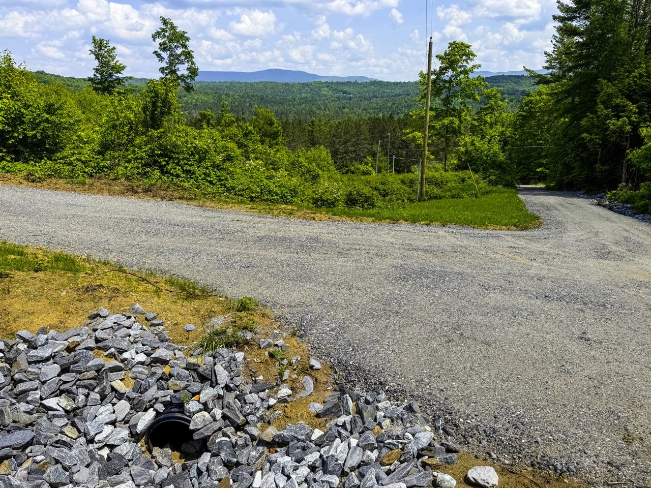 Top of finished driveway at entry to lot 3