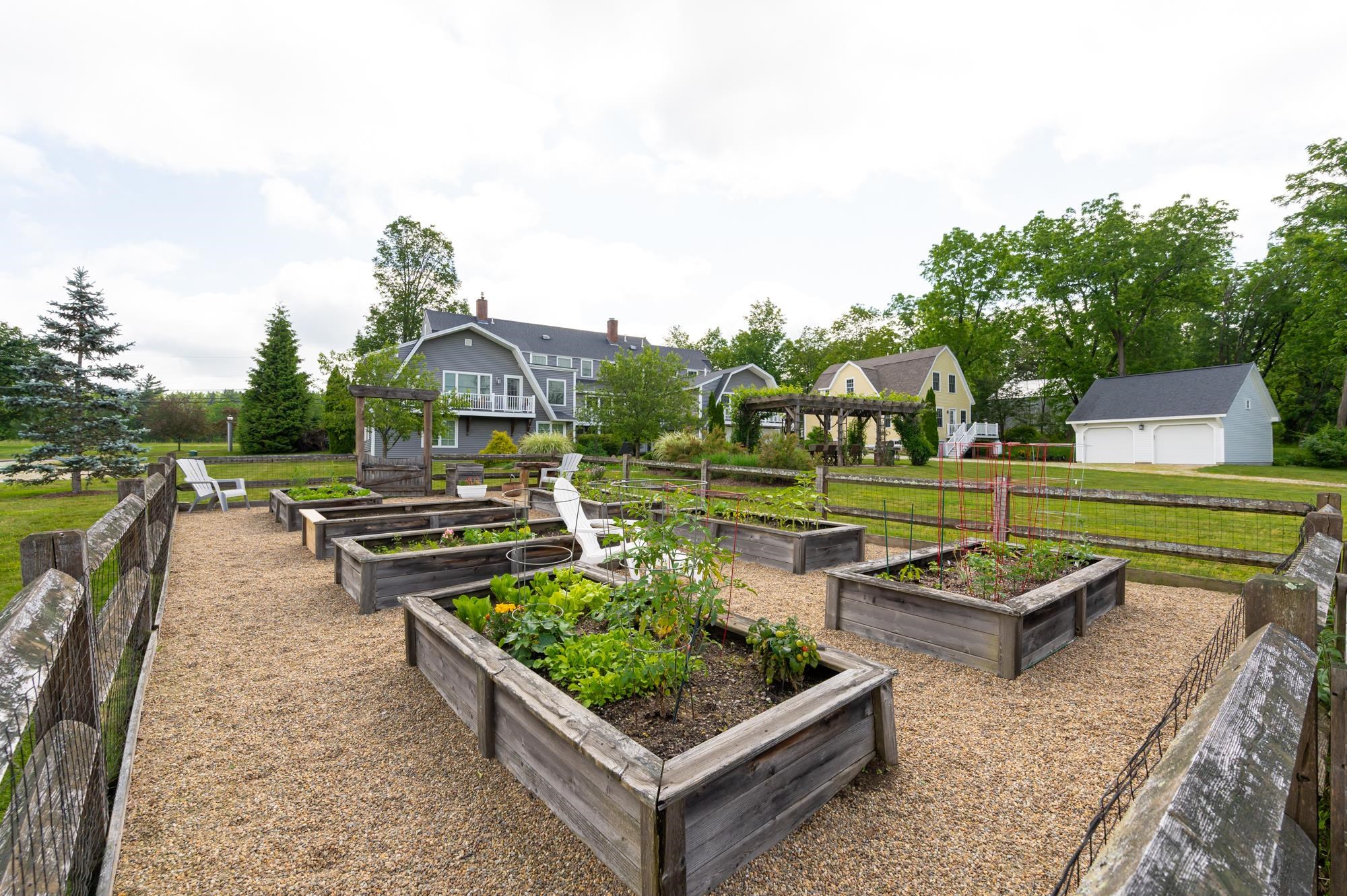 Raised garden beds for each unit