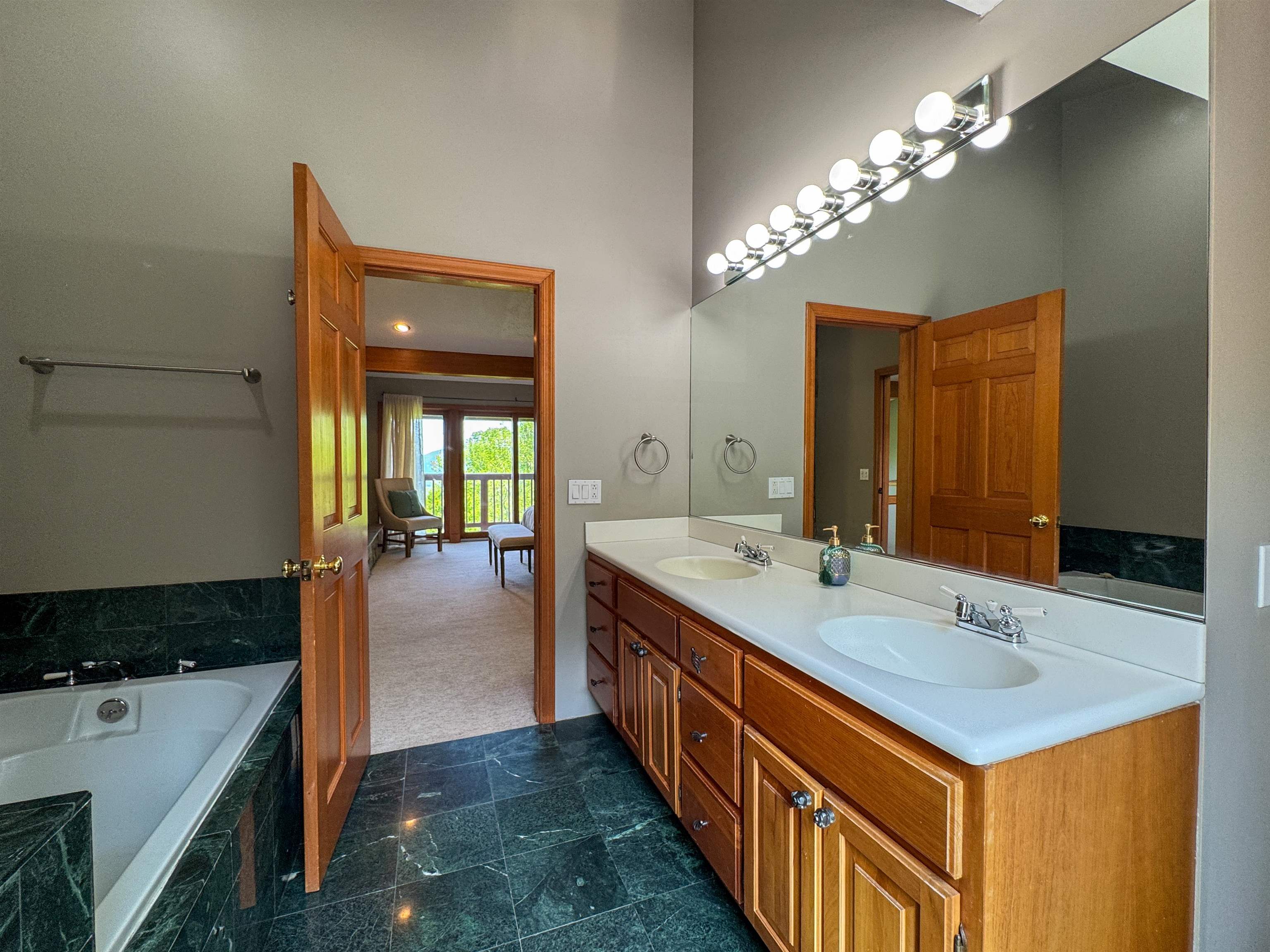 Primary bathroom with double sinks