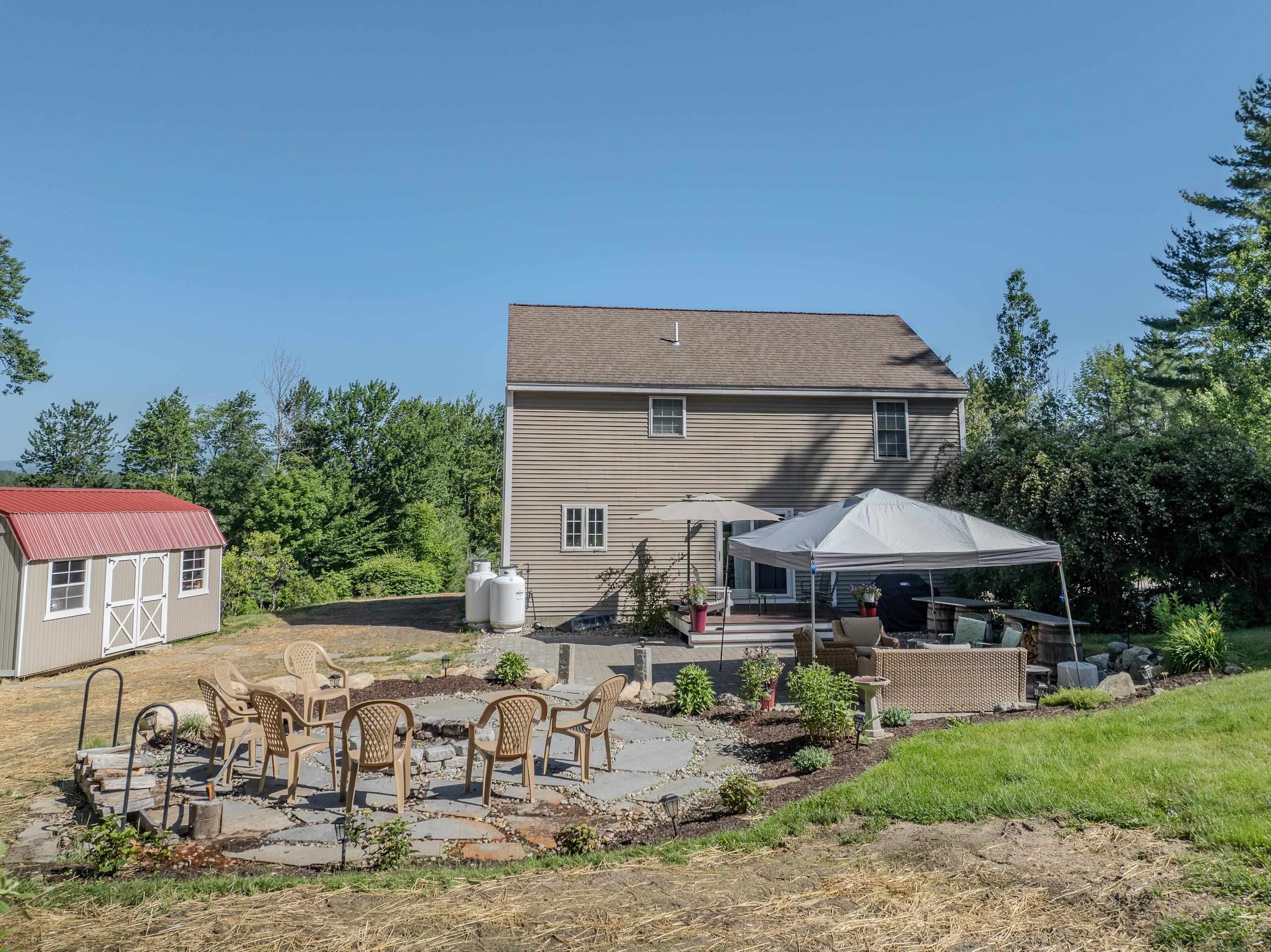 Huge shed, patio and firepit area