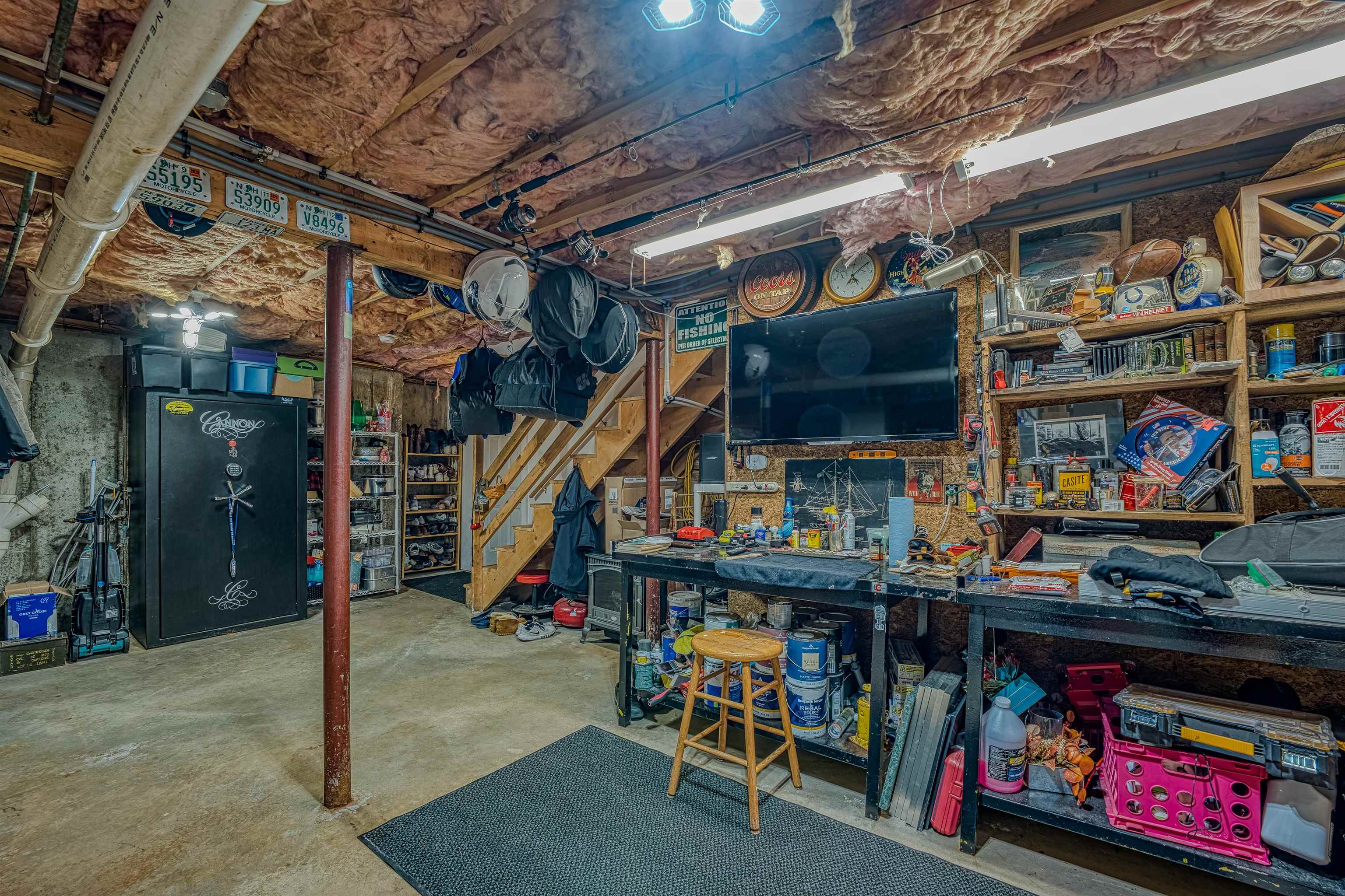 Basement workshop area