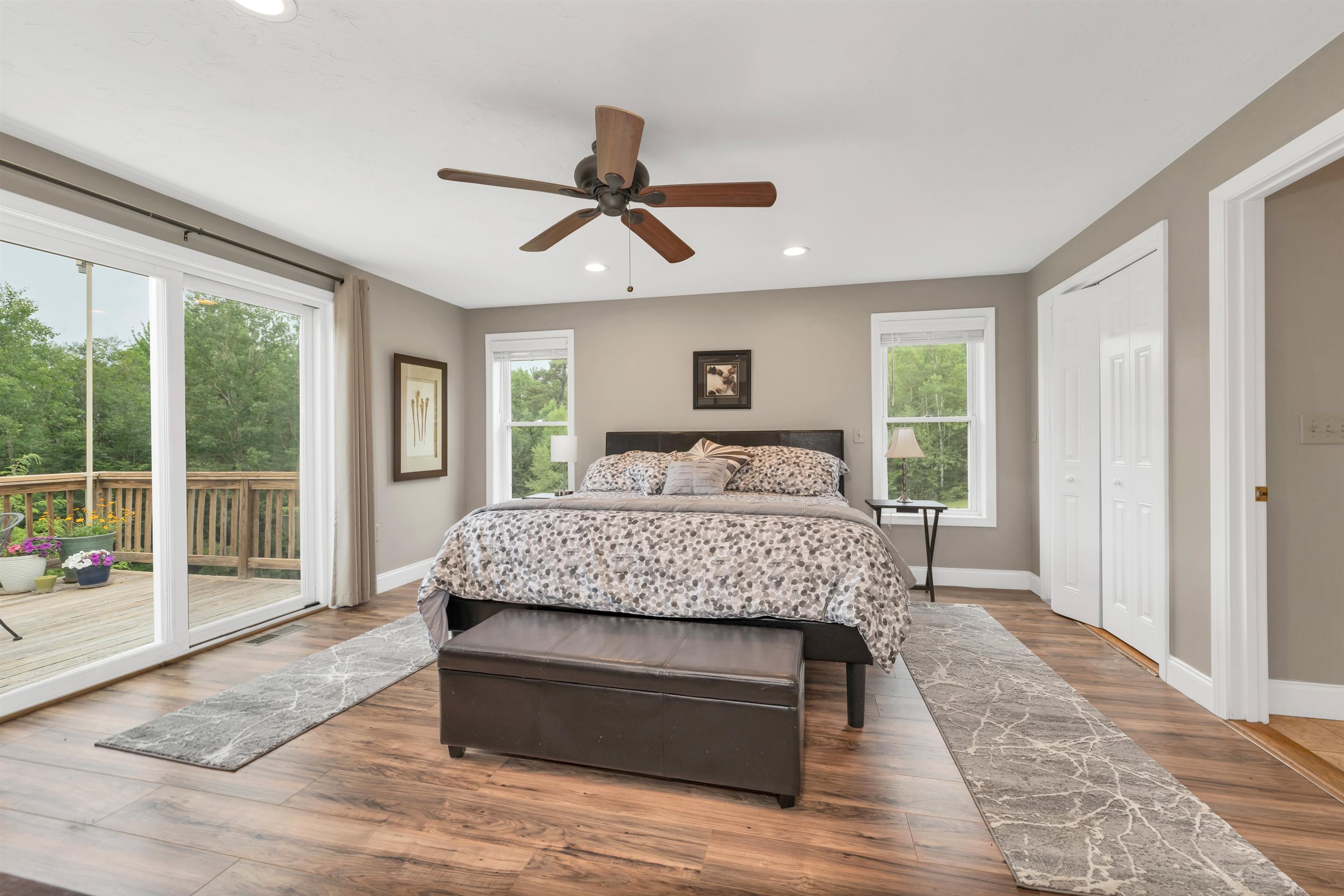 THE PRIMARY SUITE IS OFF THE LIVING AREA.