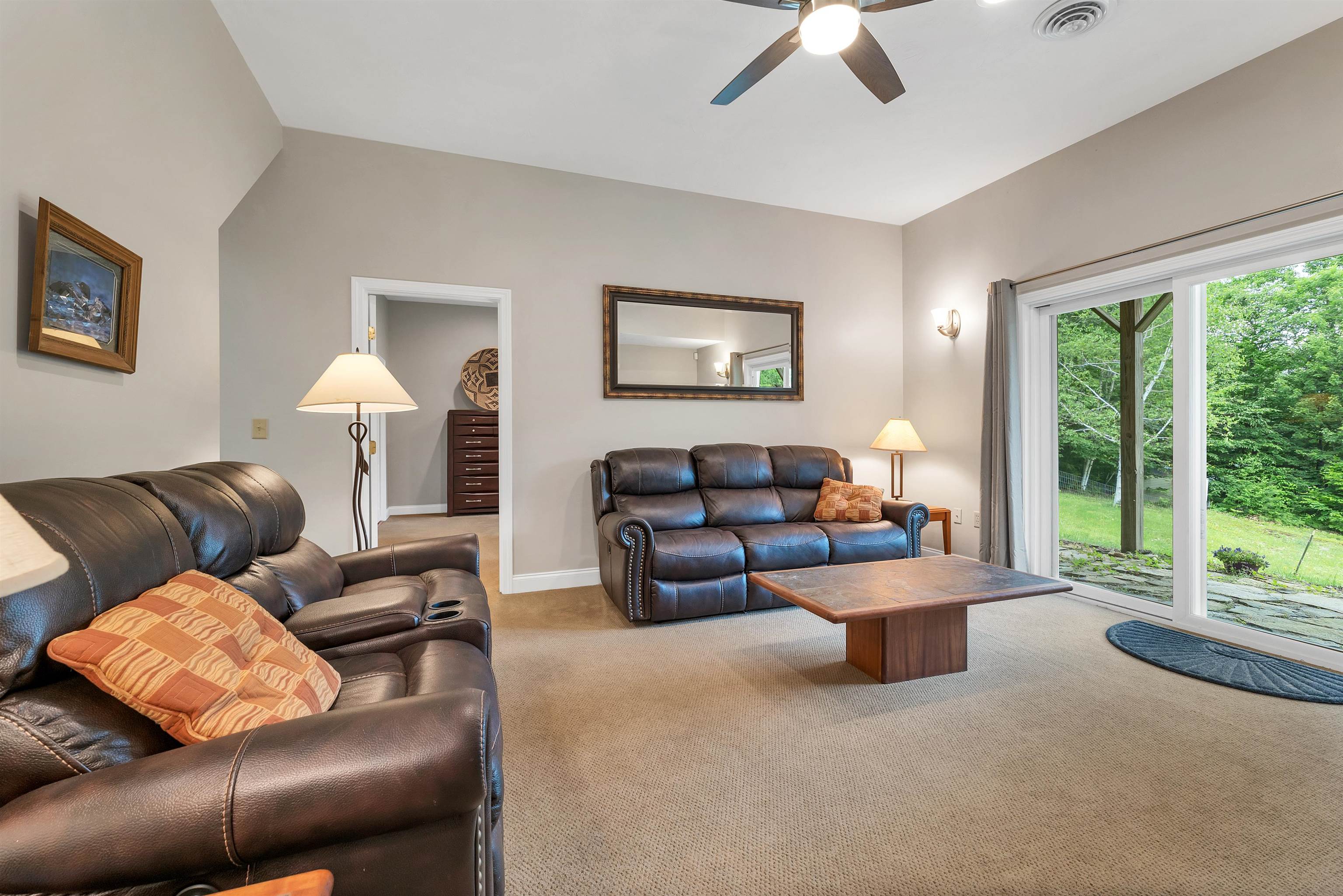 THERE ARE GLASS DOORS TO THE BACK YARD.