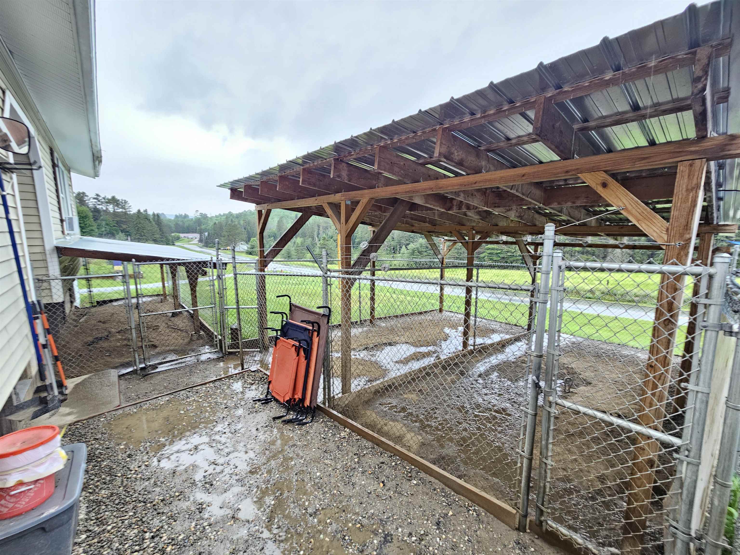 Covered outdoor kennels for fresh air even on undesirable days